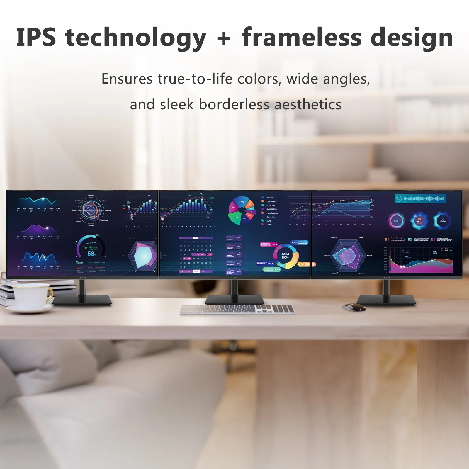 4K Monitor, Z-Edge 28 inch IPS Monitor, UHD 3840x2160 IPS Computer Monitor, 300 cd/m², 120Hz Refresh Rate, 4ms Response Time, U28I4K Ultra-Thin Bezel - Image 8