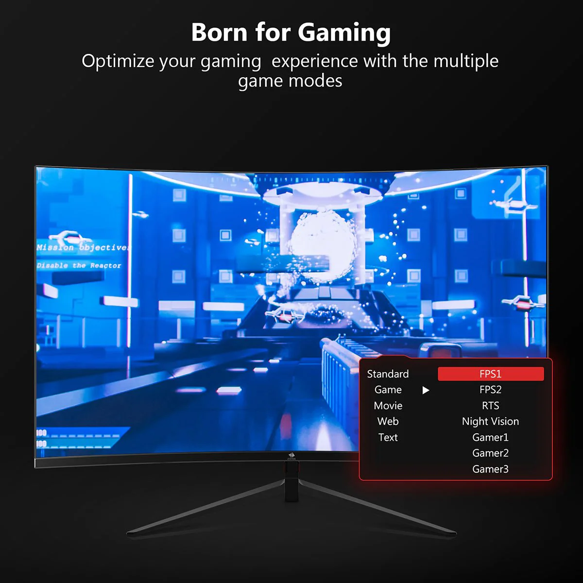 Z-EDGE 24 Inch Curved Gaming Monitor 180Hz 1ms MPRT, 16:9 Full HD LED Monitor, VA Panel, 300cd/m² Brightness, HDMI DP Port - Black - Image 4