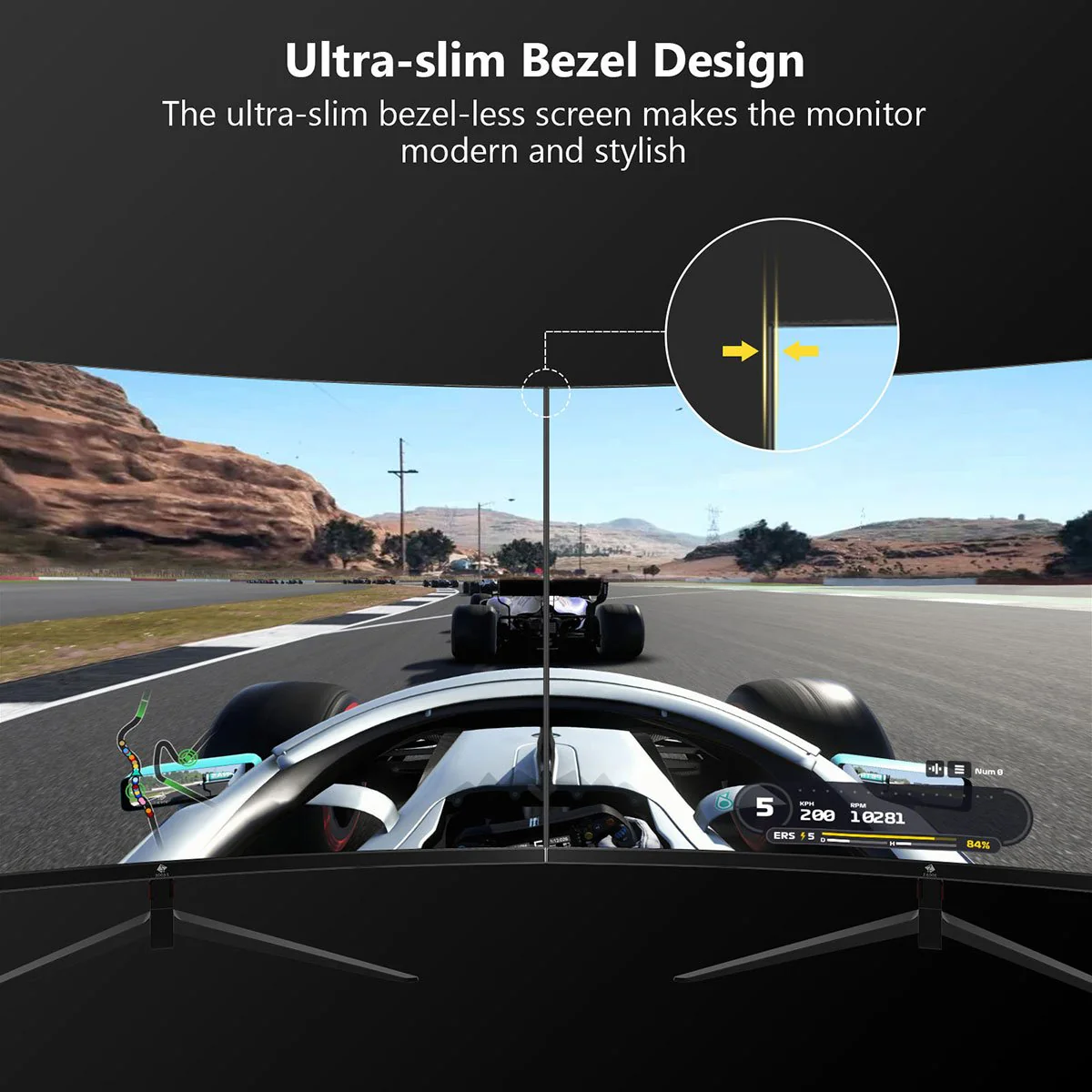 Refurbished: Z-EDGE 24 Inch Curved Gaming Monitor 180Hz 1ms Full HD 1080P HDMI & DP Port Support Universal Wall Mount - Image 6