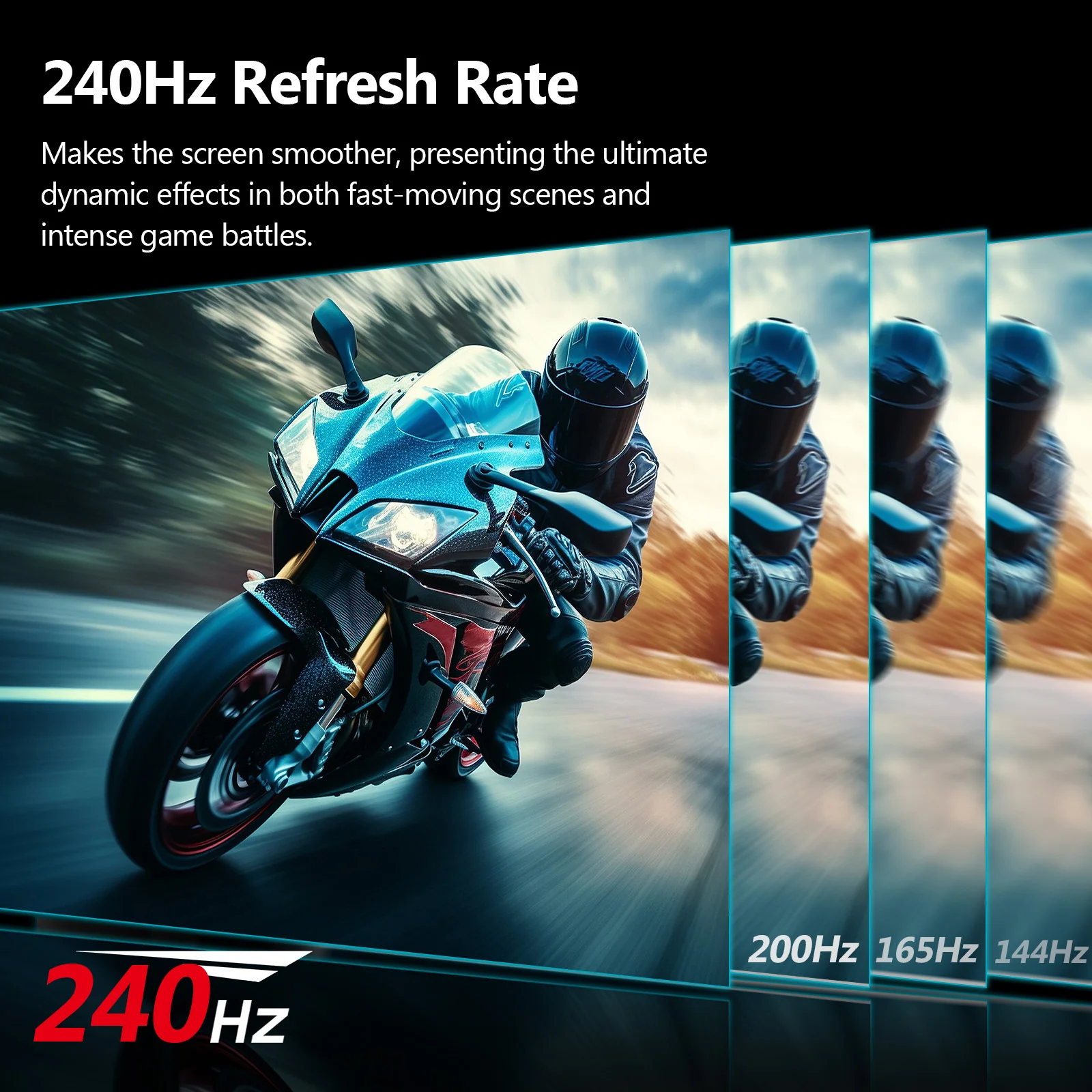 Z-EDGE UG25F 24.5" Gaming Monitor 240Hz, FHD 1920x1080 Computer Monitor, 1ms Frameless LED, AMD Freesync Premium Display Port x1 HDMI x2, HDR, Contrast Ratio 5000:1 - Image 2