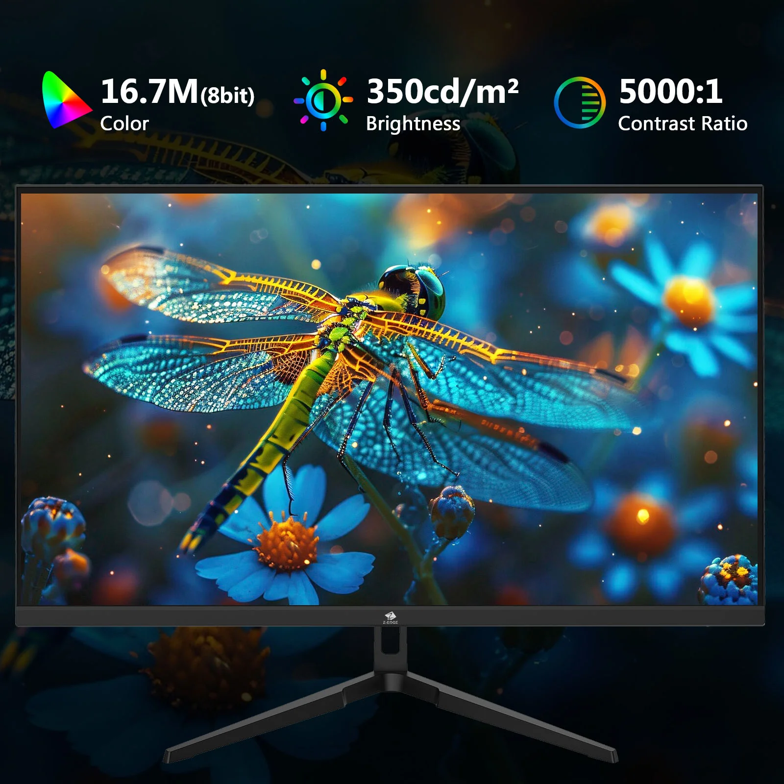 Z-EDGE UG25F 24.5" Gaming Monitor 240Hz, FHD 1920x1080 Computer Monitor, 1ms Frameless LED, AMD Freesync Premium Display Port x1 HDMI x2, HDR, Contrast Ratio 5000:1 - Image 3