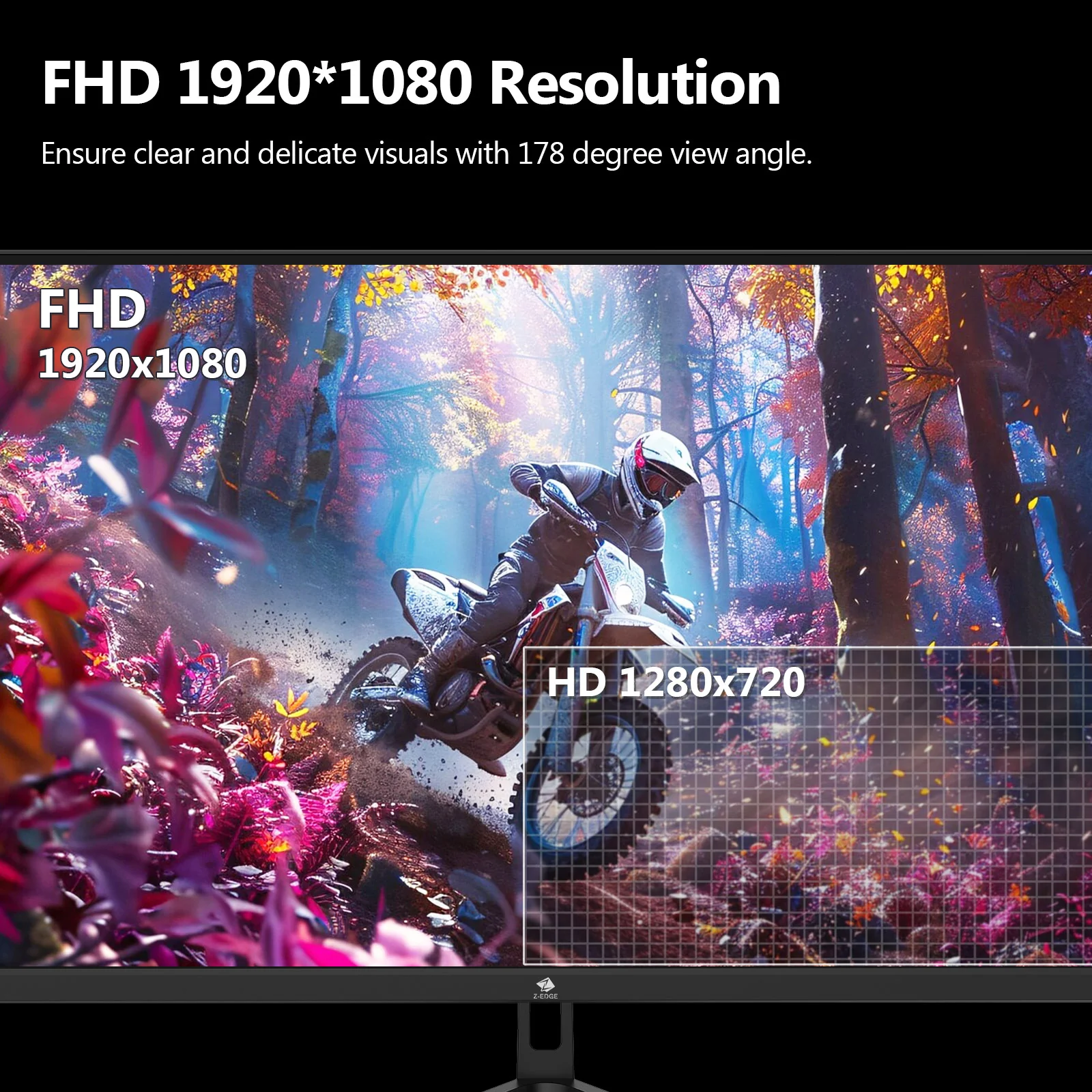Z-EDGE UG25F 24.5" Gaming Monitor 240Hz, FHD 1920x1080 Computer Monitor, 1ms Frameless LED, AMD Freesync Premium Display Port x1 HDMI x2, HDR, Contrast Ratio 5000:1 - Image 6