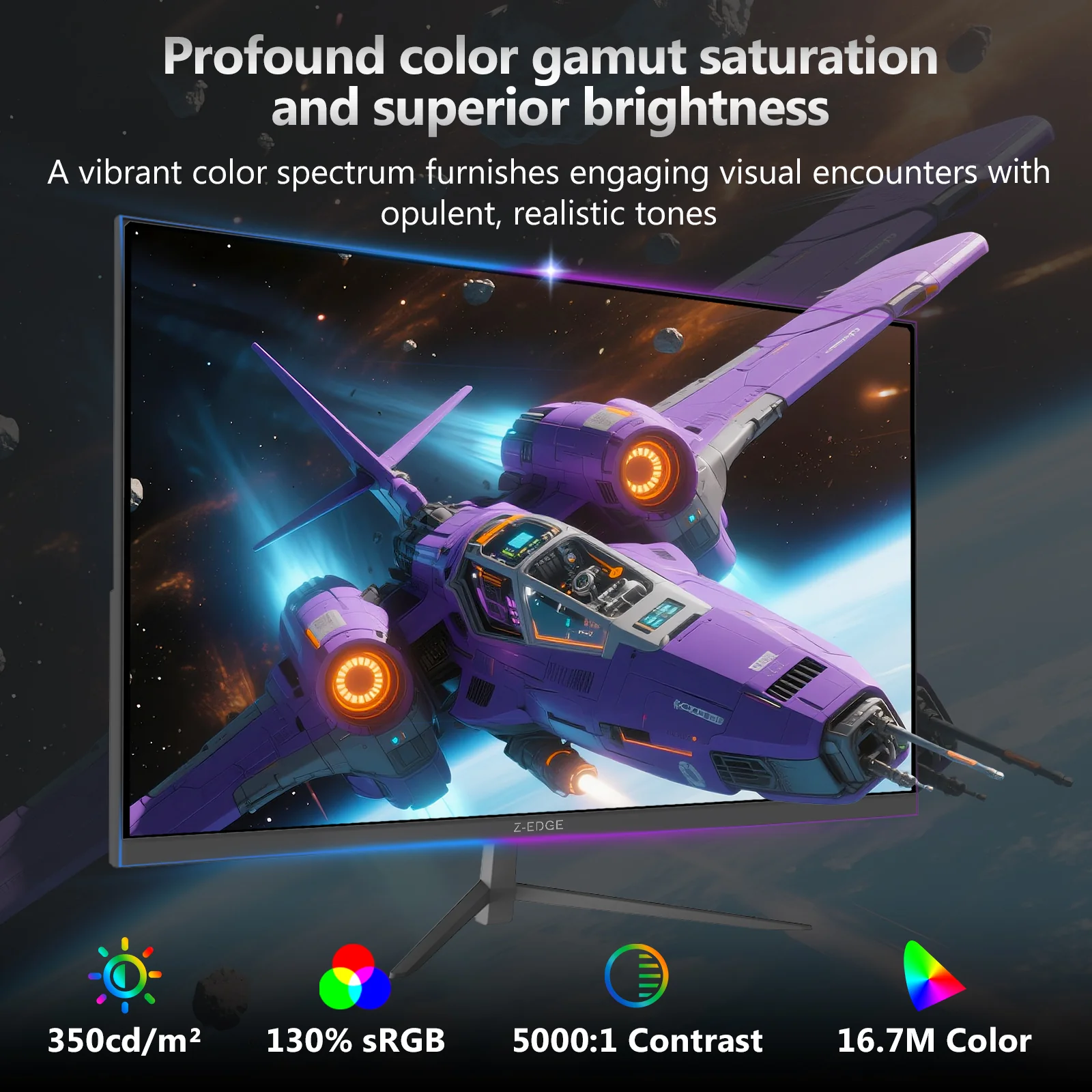 Z-EDGE 24.5" 1080P Full HD Gaming Monitor, 240Hz, 1ms (MPRT), 350cd/m², HDR10 - Image 4