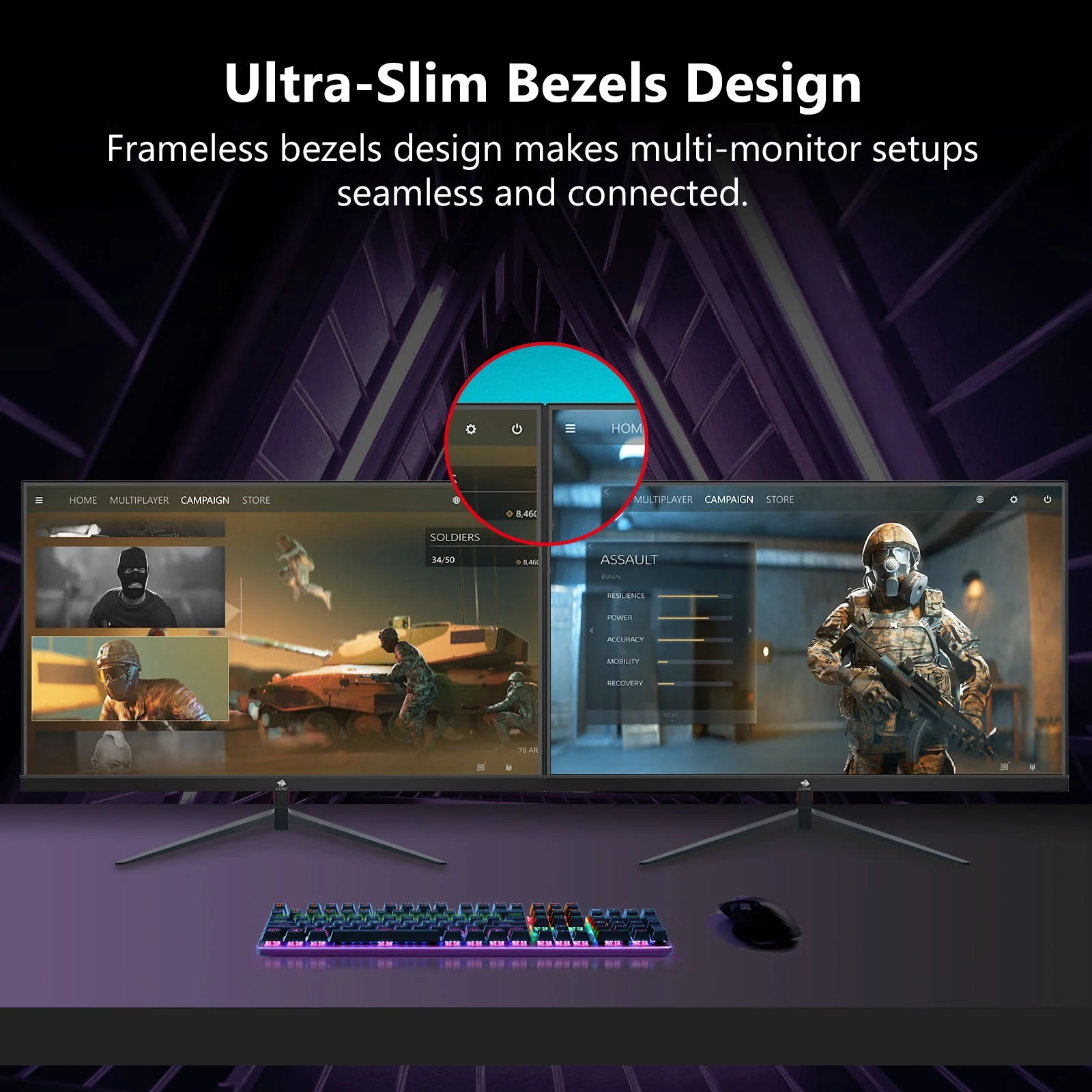 Refurbished: Z-EDGE 25 Inch 240Hz Gaming Monitor 1ms Full HD LED Monitor, DP HDMI Port - Image 5
