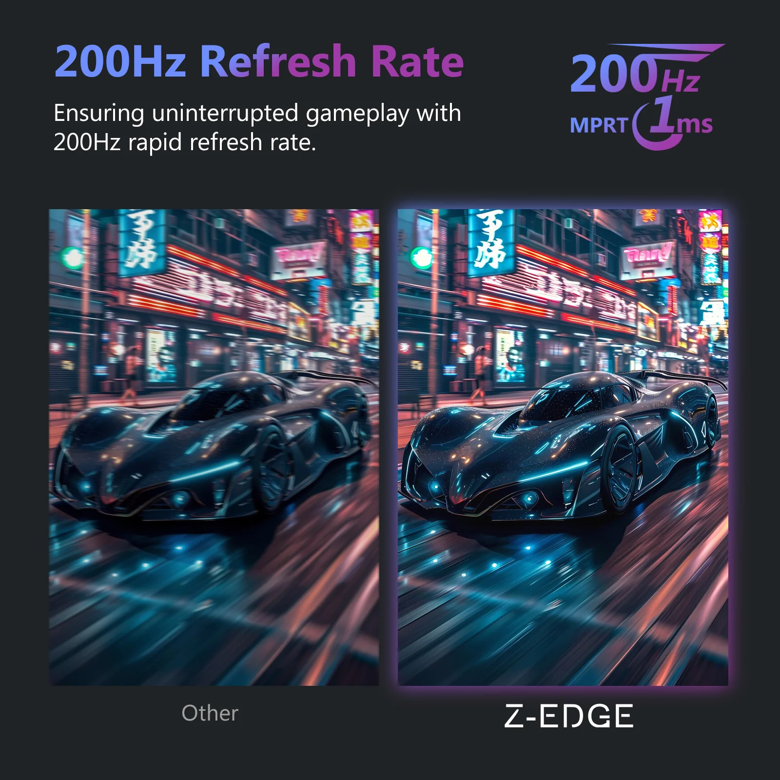 Refurbished: Z-EDGE 27” 200Hz Curved Gaming Monitor 1ms Full HD 1080P HDMI & DP Port Support Universal Mount - Image 2