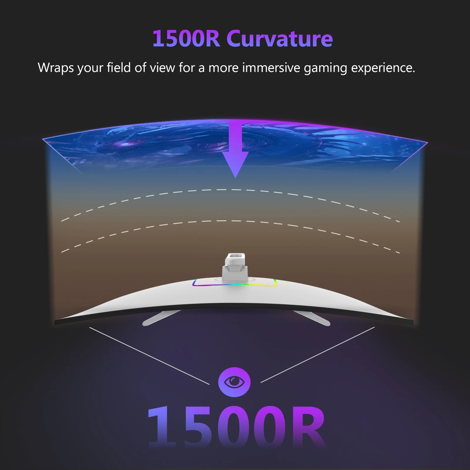 Z-EDGE 27-inch 300Hz Curved Gaming Monitor, White Monitor - Image 4