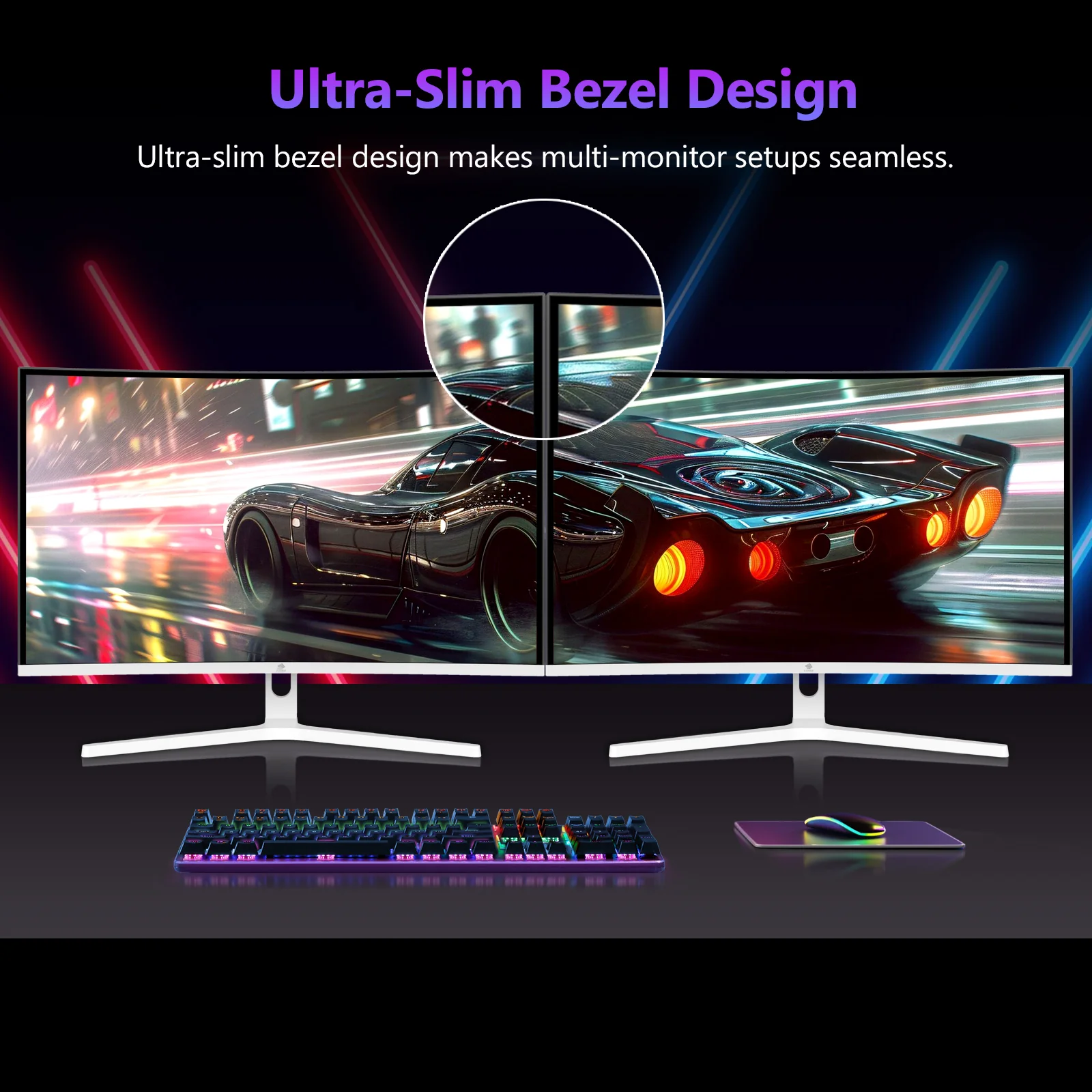 Z-EDGE 27-inch 300Hz Curved Gaming Monitor, White Monitor - Image 5