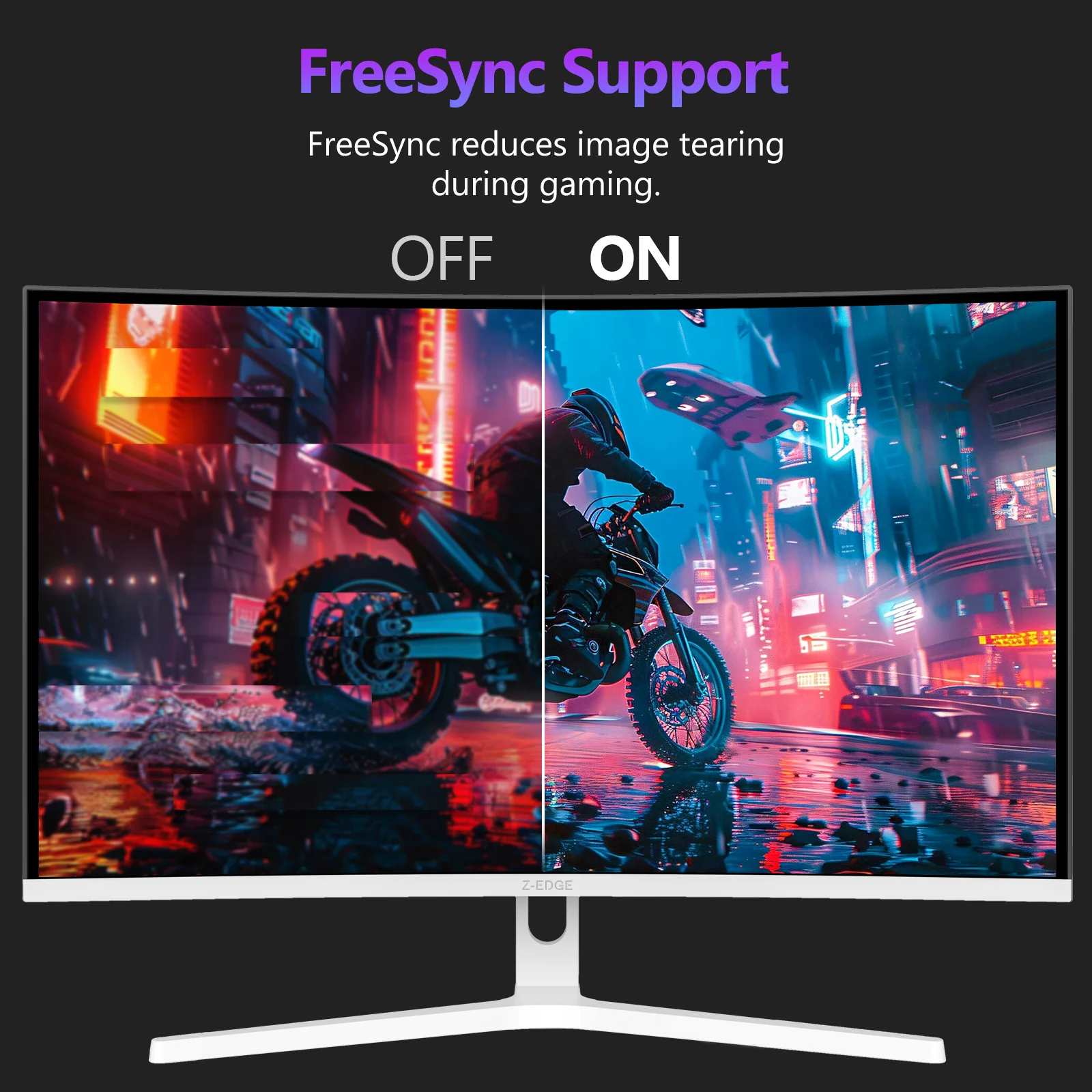Z-EDGE 27-inch 300Hz Curved Gaming Monitor, White Monitor - Image 8