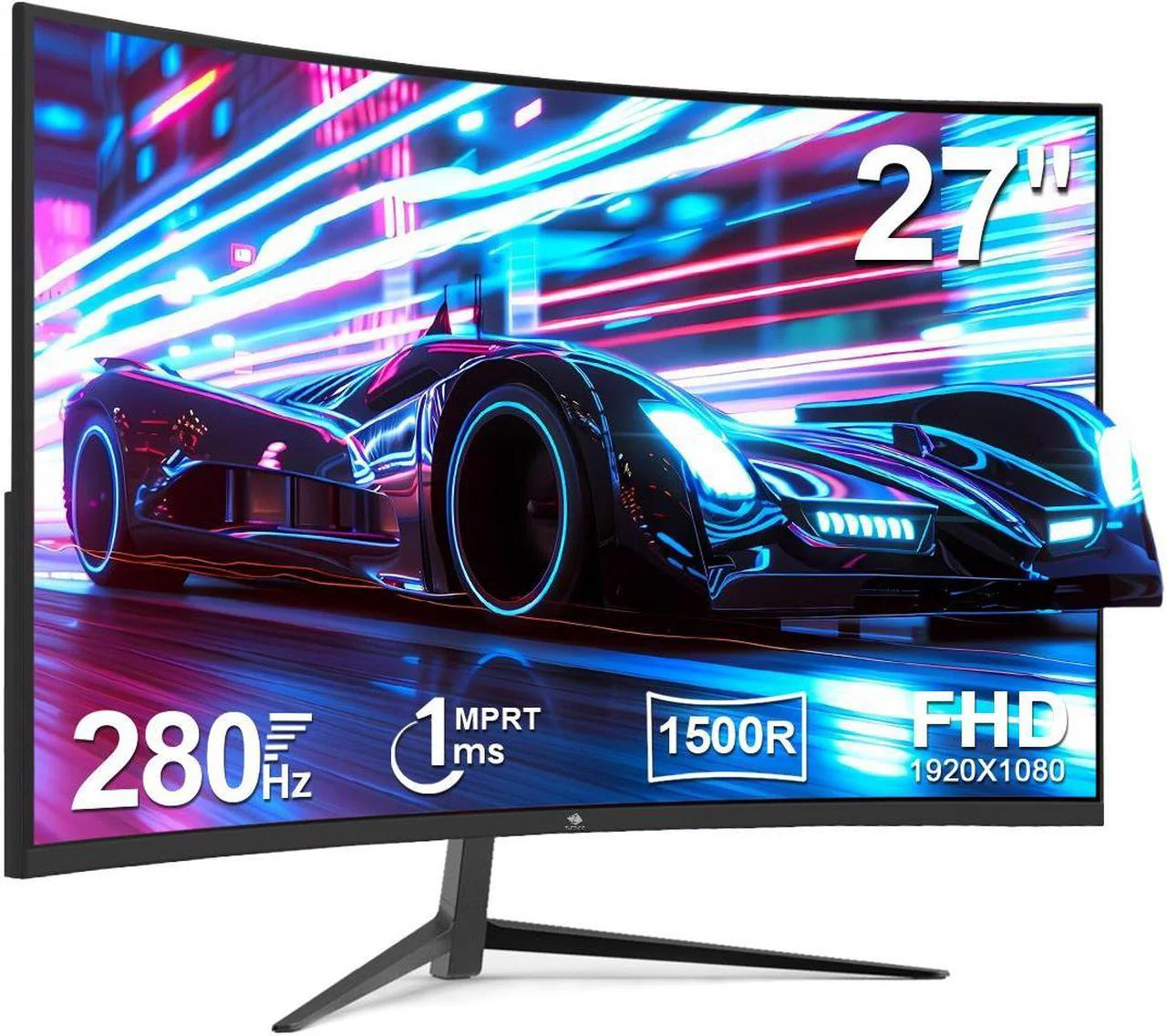 Z-EDGE 27 inch 1080P Full HD 1920 x 1080 280 Hz 1 ms Curved Gaming Monitor, HDMI x 2, DP x 2, Support Universal Mount