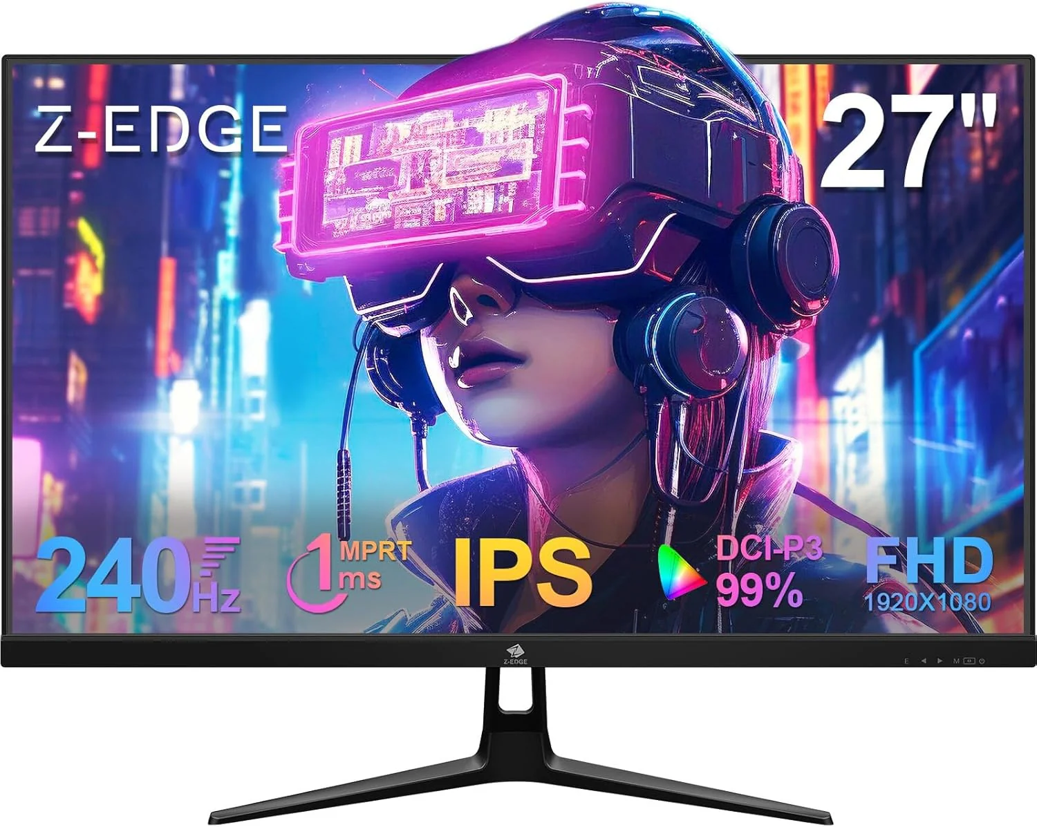 Z-EDGE 27-inch Gaming Monitor 1920x1080 IPS 240Hz Gaming Monitor 1ms Frameless LED, UG27PJ DP HDMI