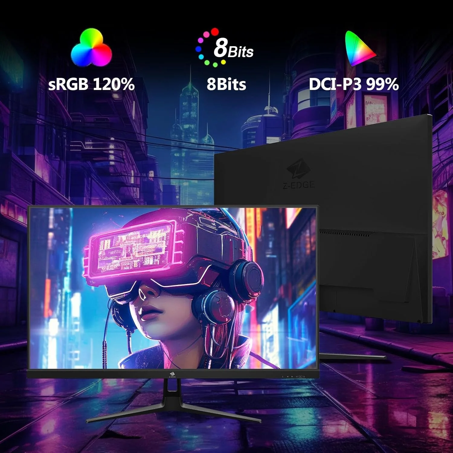 Z-EDGE 27-inch Gaming Monitor 1920x1080 IPS 240Hz Gaming Monitor 1ms Frameless LED, UG27PJ DP HDMI - Image 4