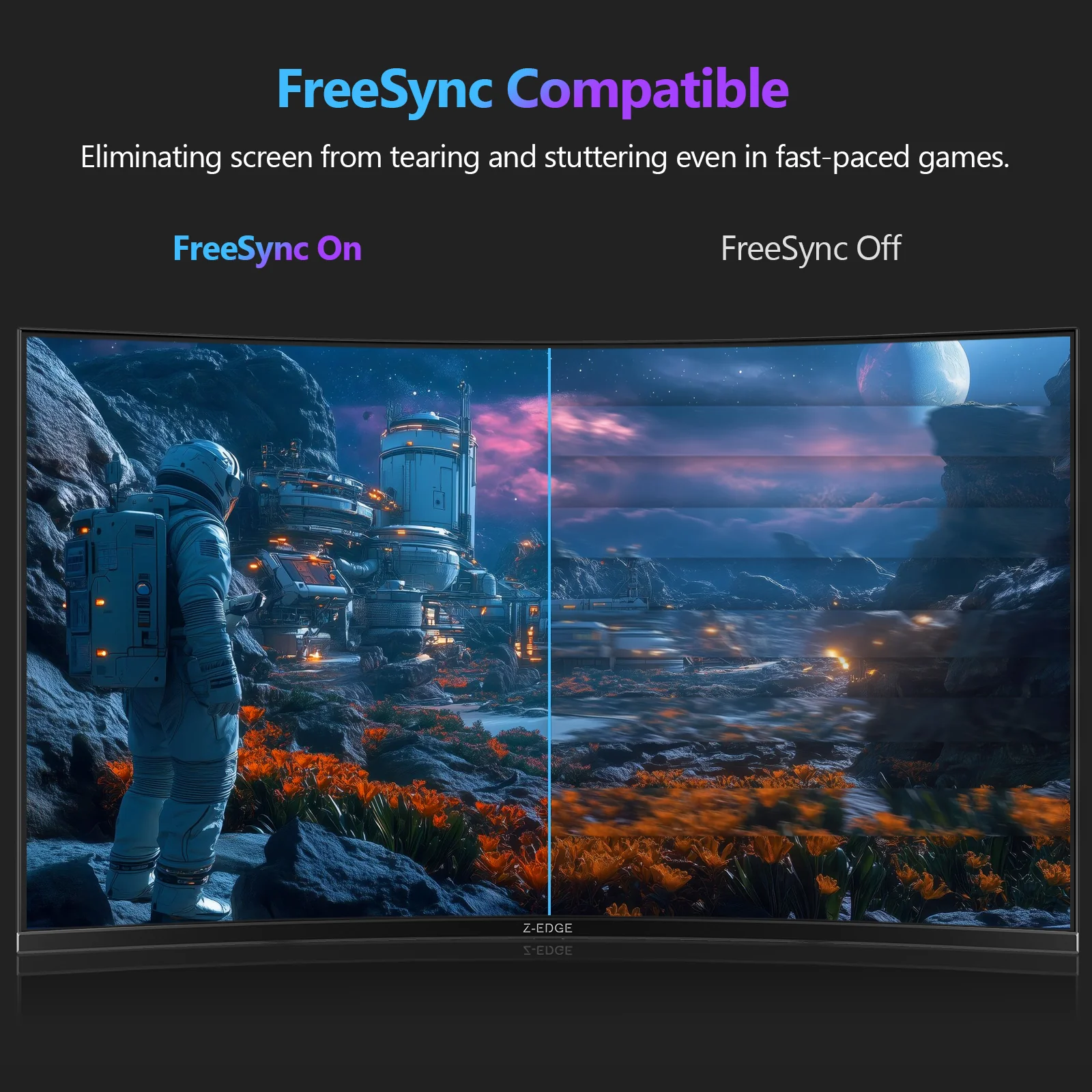 Z-EDGE 27-inch Curved Gaming Monitor 16:9 2560x1440 165/144Hz 1ms Frameless LED Gaming Monitor, UG27Q DP HDMI - Image 4