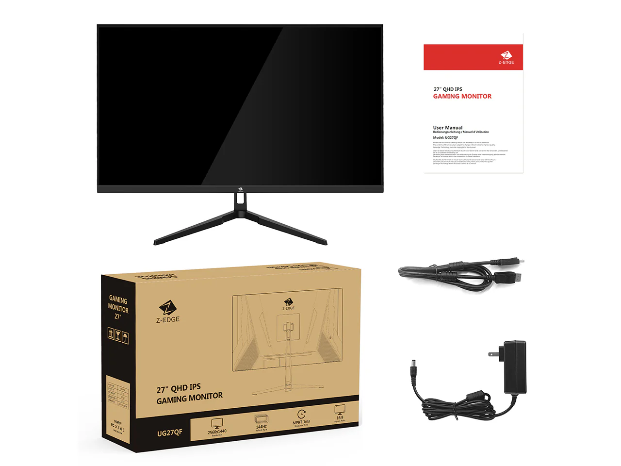 Z-EDGE UG27QF 27" QHD 144Hz Black IPS Gaming Monitor - Image 7