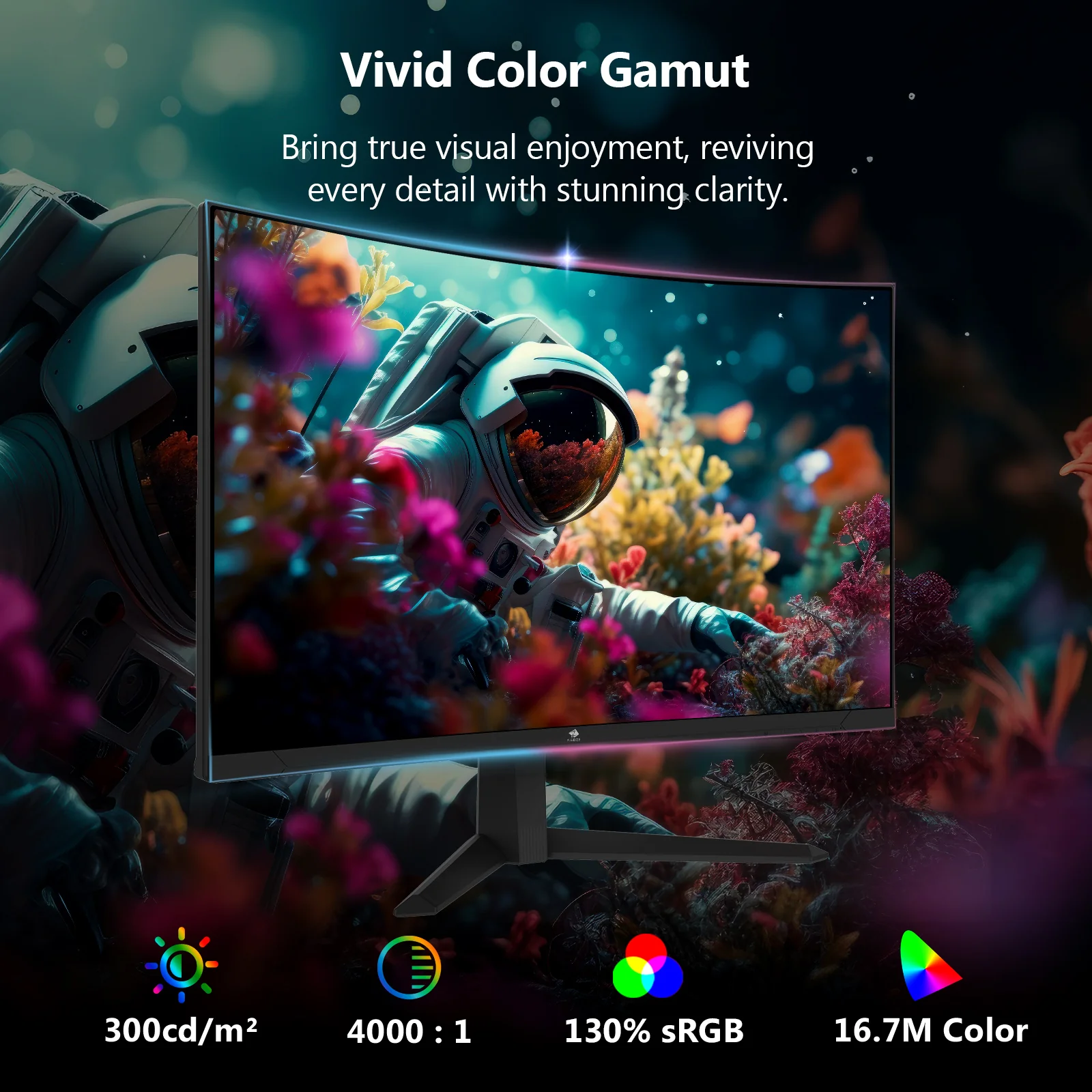 Z-EDGE 27" 1080P Full HD 300Hz 1ms Curved Gaming Monitor, HDMI x 2, DP x 2 - Image 6