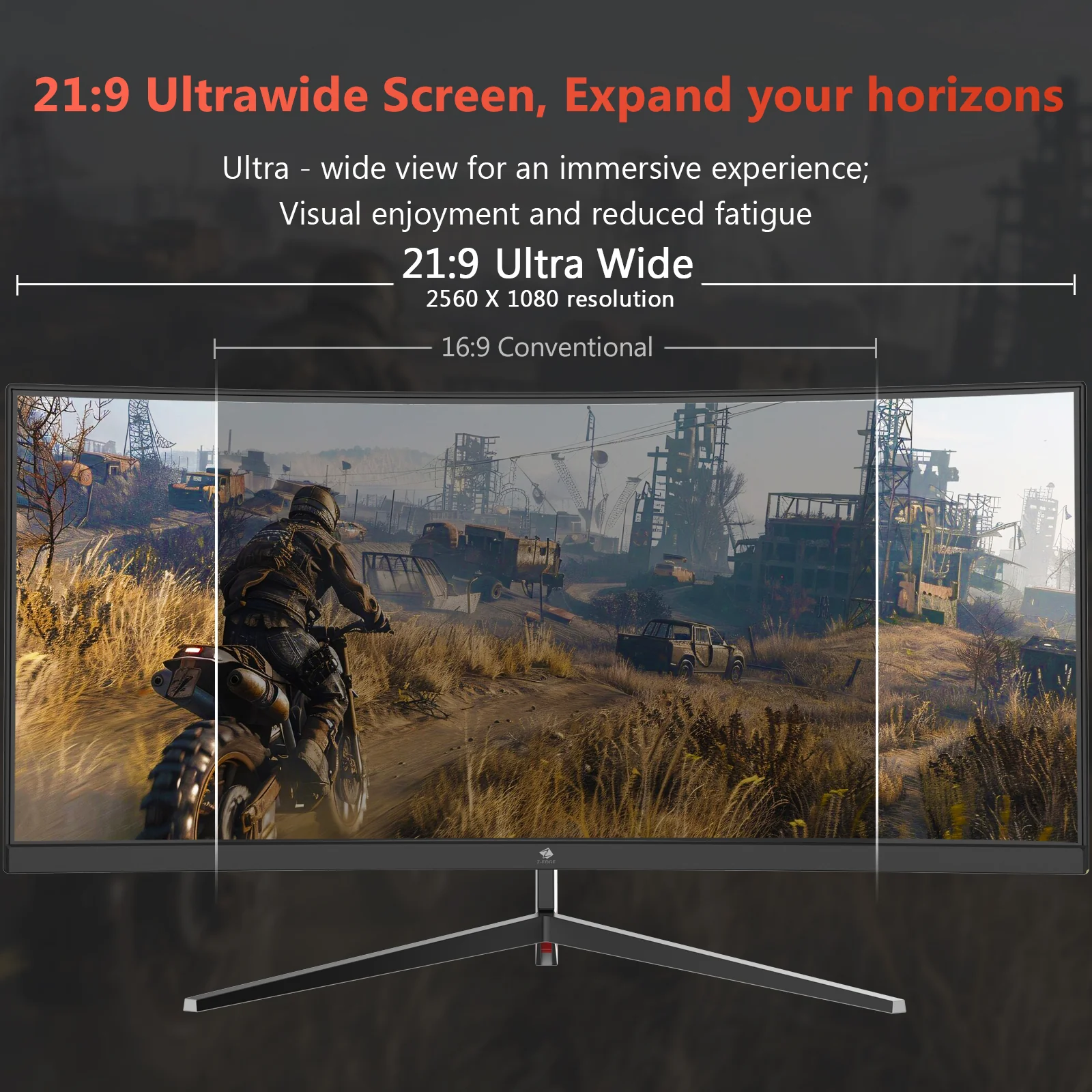Z-EDGE 30 inch 144Hz/200Hz Curved Gaming Monitor, 1080P Computer Monitor, UG30 21:9 Ultra Wide, 1500R/1ms MPRT, Frameless/Slim PC Monitor with HDMI/DP - Image 3