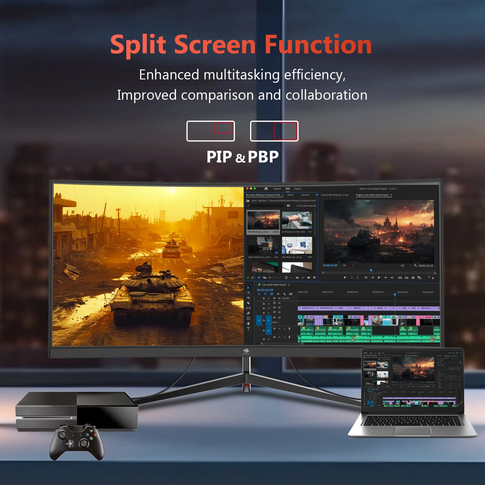 Z-EDGE 30 inch 144Hz/200Hz Curved Gaming Monitor, 1080P Computer Monitor, UG30 21:9 Ultra Wide, 1500R/1ms MPRT, Frameless/Slim PC Monitor with HDMI/DP - Image 4