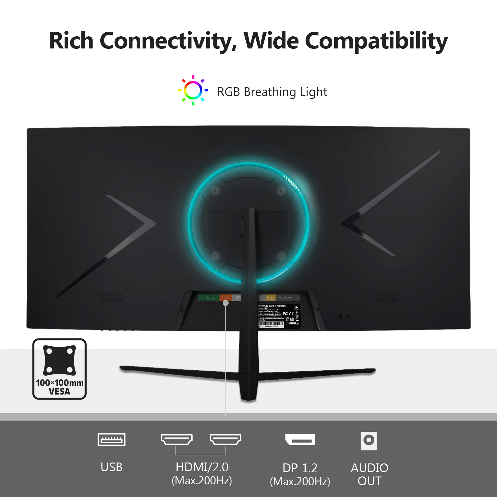 Refurbished: Z-EDGE 30" 200Hz Ultrawide Curved Gaming Monitor - Image 6