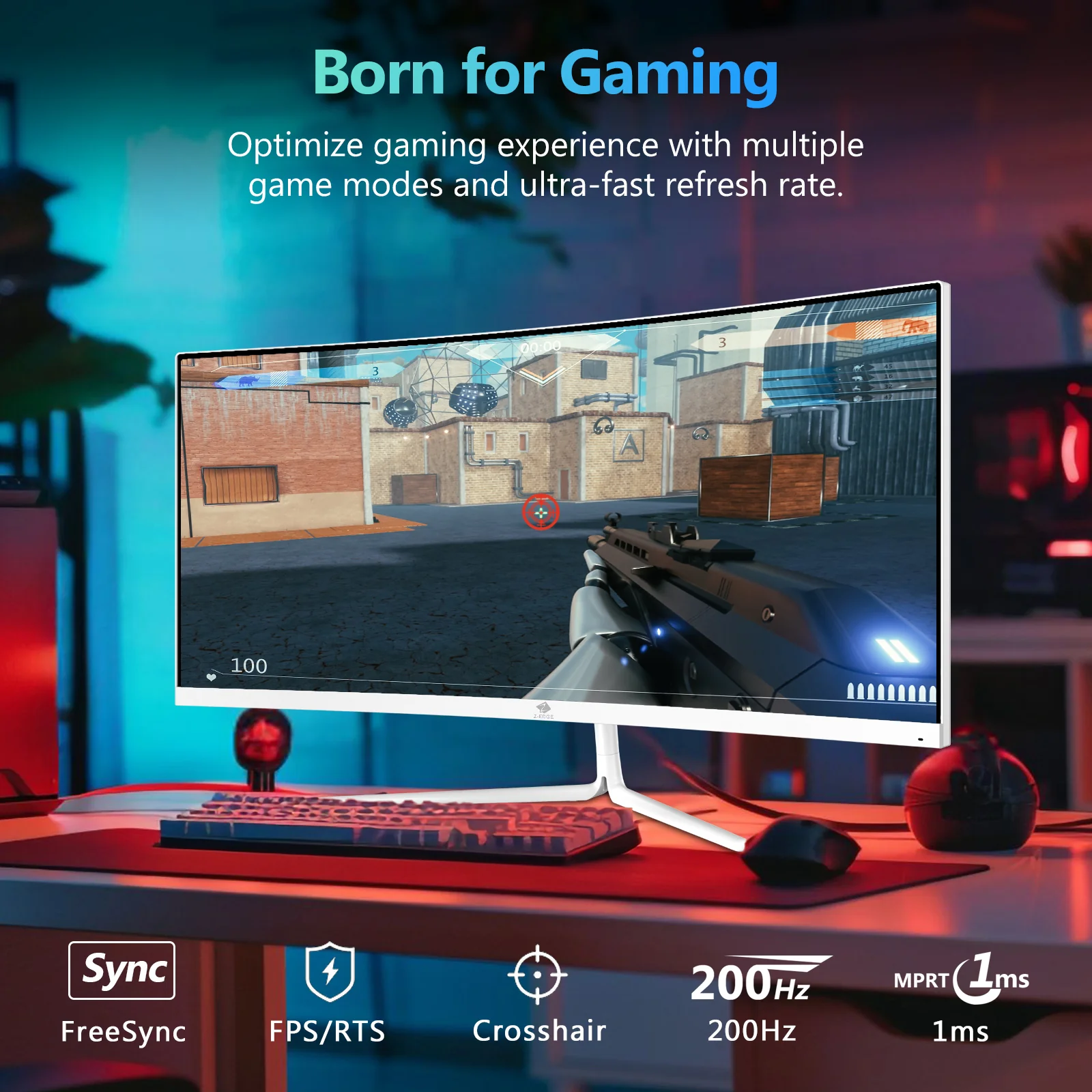 Z-EDGE UG30P 30" 200Hz White Curved Gaming Monitor - Image 2