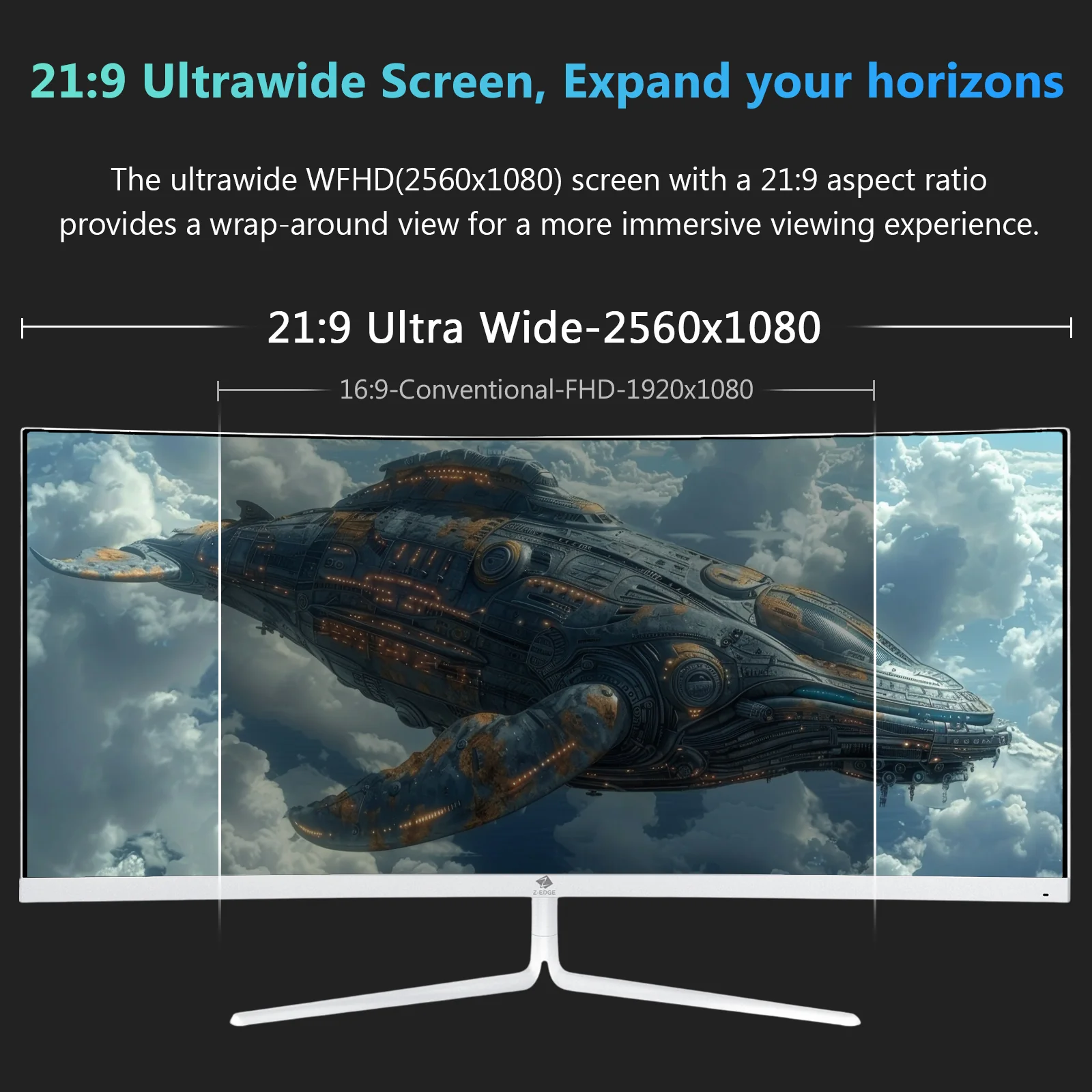 Z-EDGE UG30P 30" 200Hz White Curved Gaming Monitor - Image 4