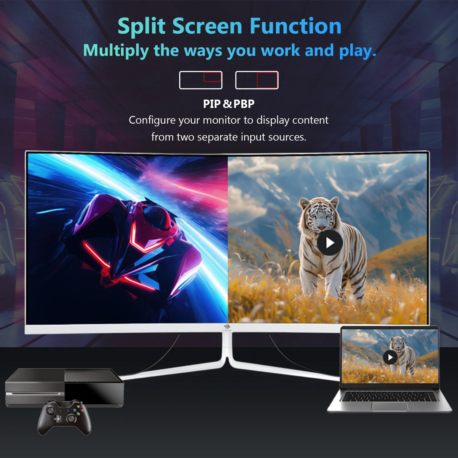 Z-EDGE UG30P 30" 200Hz White Curved Gaming Monitor - Image 5