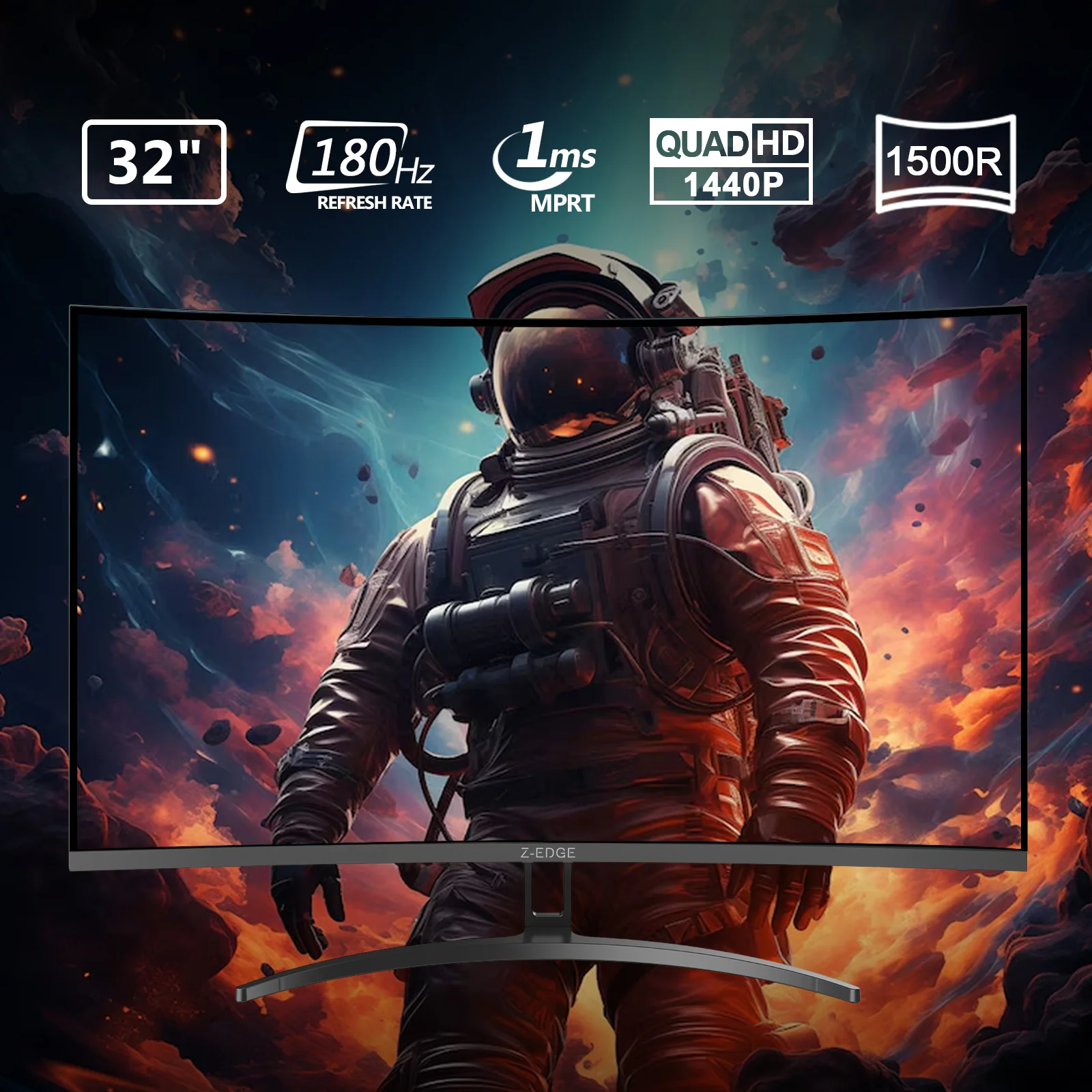 Z-EDGE UG32 32" QHD Curved Gaming Monitor - Image 2