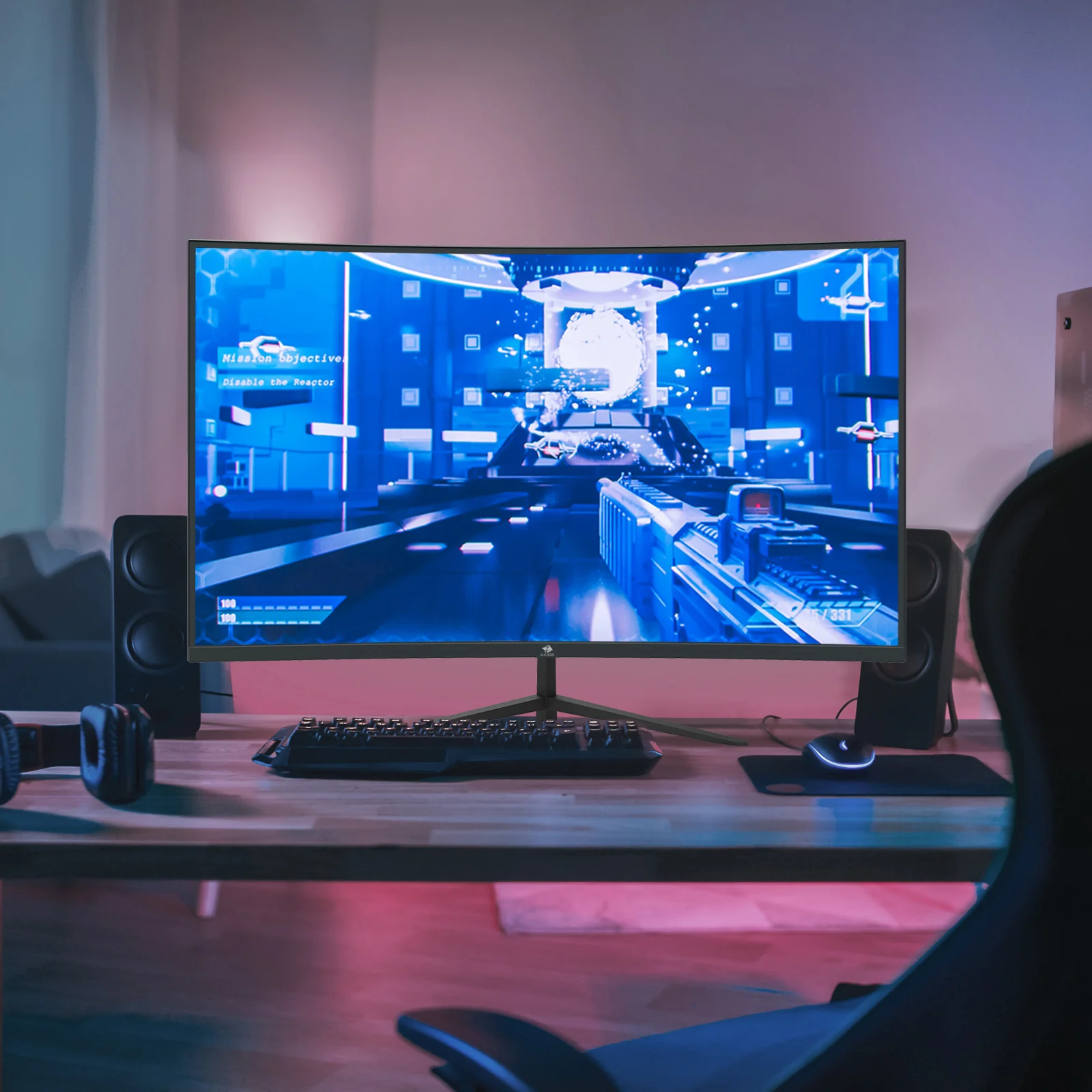 Z-EDGE 32" 2560 x 1440 QHD 170Hz 1ms 2K Curved Gaming Monitor, HDMI x 2, DP x 2, Support Universal Mount - Image 9