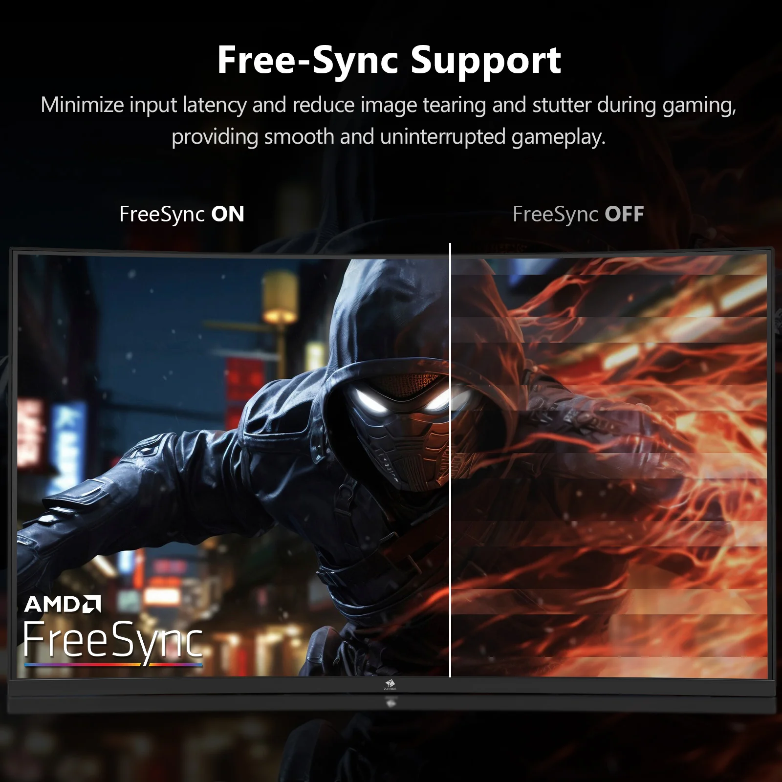 Z-Edge 32-inch Curved Gaming Monitor 16:9 1920x1080 240Hz 1ms Frameless LED Gaming Monitor, AMD Freesync Premium Display Port HDMI - Image 3