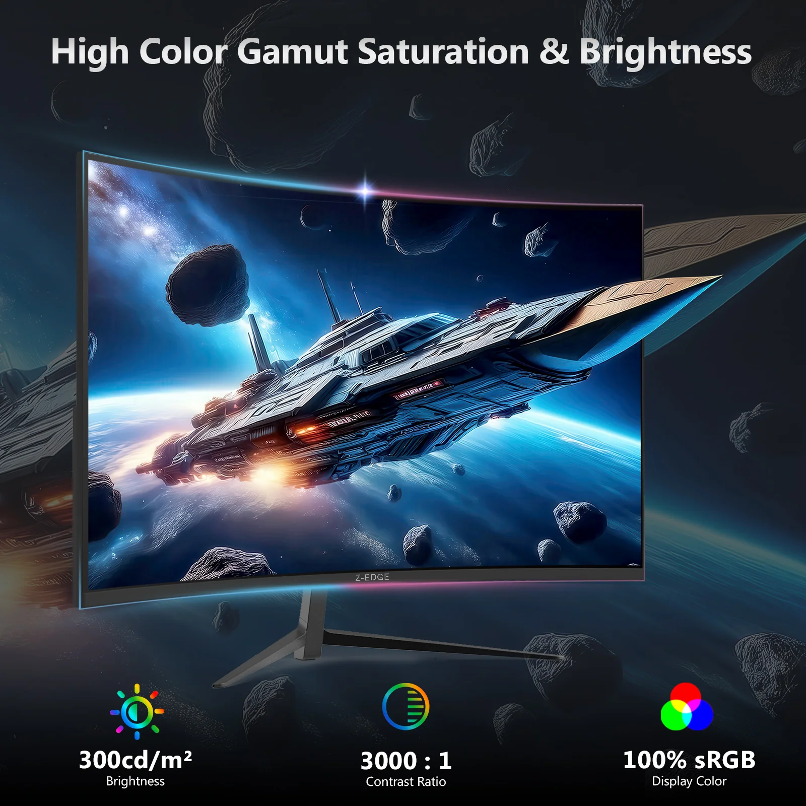 Z-EDGE UG32T 32" Curved Gaming Monitor 200Hz MPRT 1ms FHD 1080P - Image 4