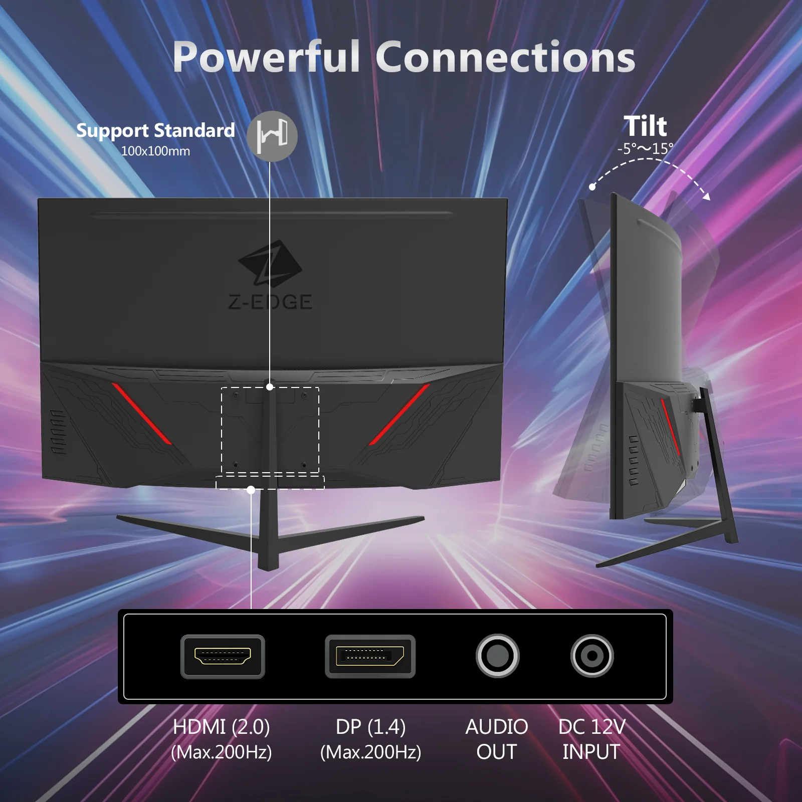Z-EDGE UG32T 32" Curved Gaming Monitor 200Hz MPRT 1ms FHD 1080P - Image 6