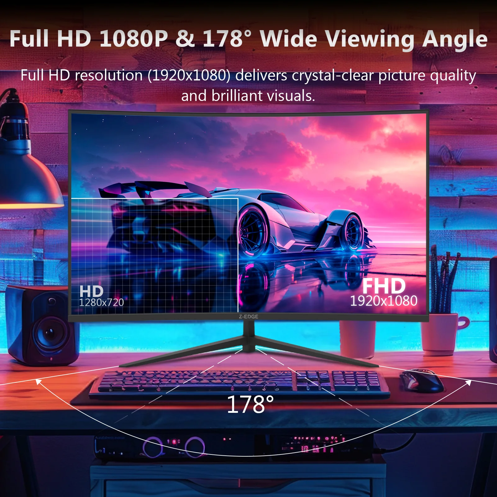 Z-EDGE UG32T 32" Curved Gaming Monitor 200Hz MPRT 1ms FHD 1080P - Image 7