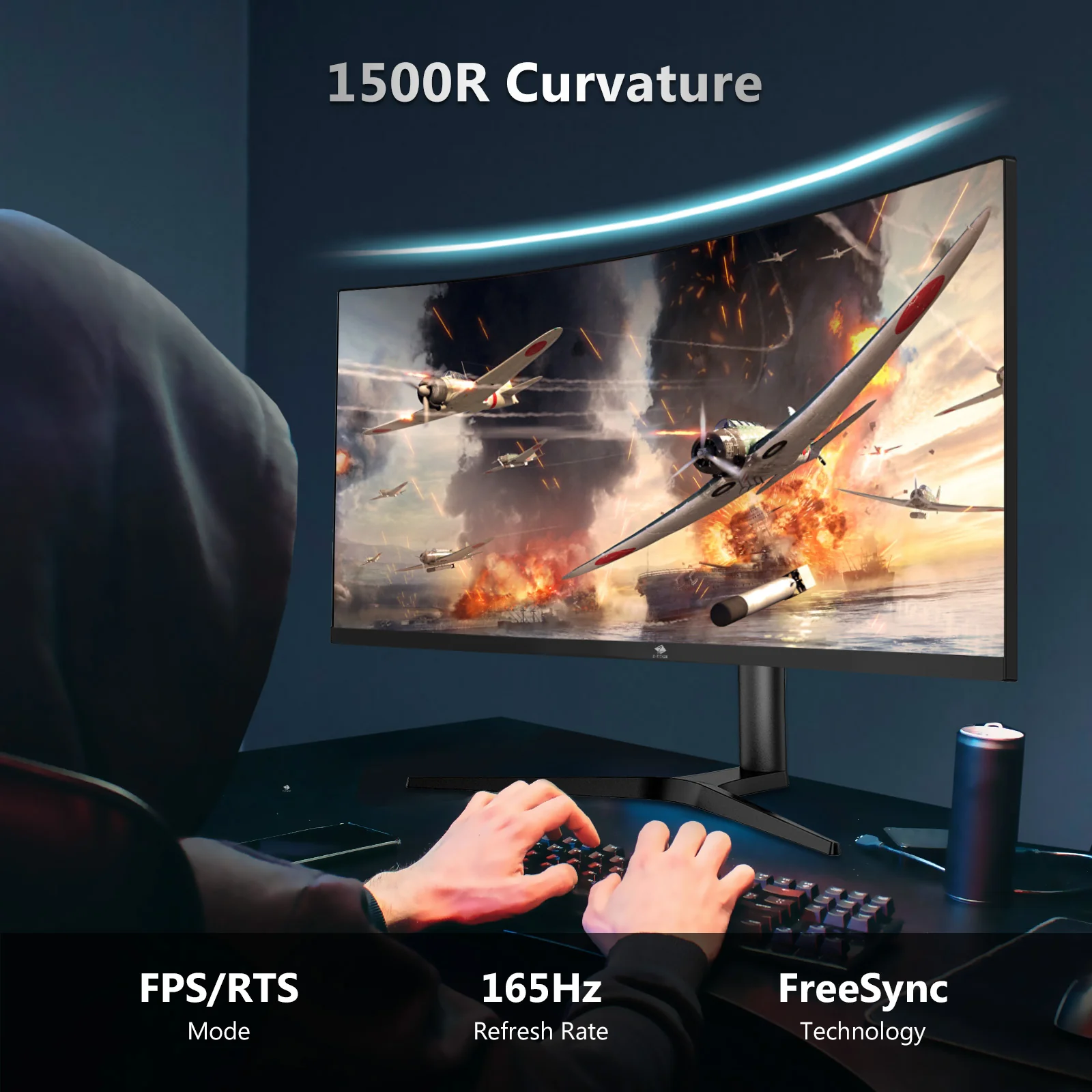 Z-EDGE UG34 34"  165Hz QHD Ultrawide Curved Gaming Monitor Adjustable Stand - Image 11