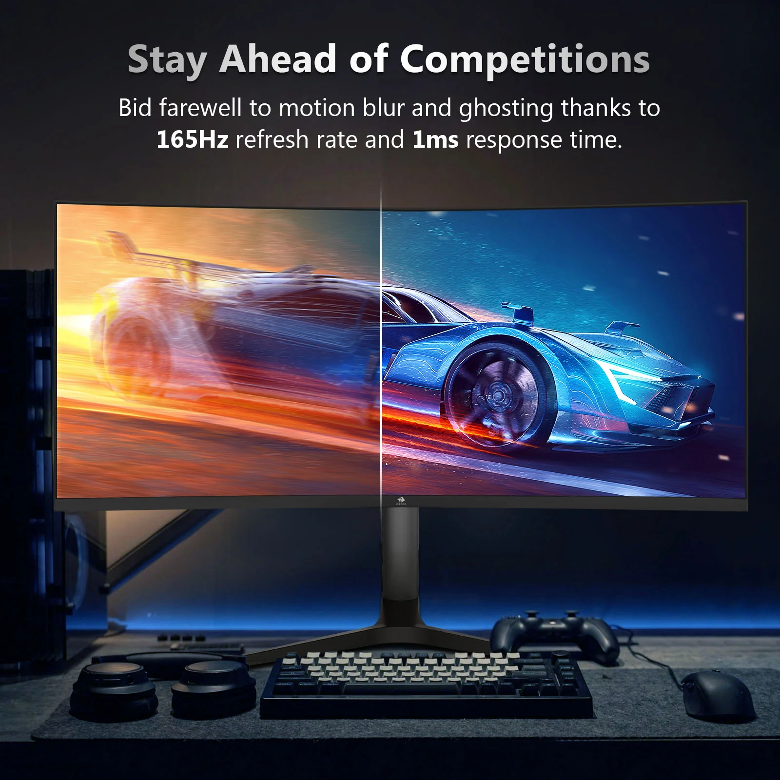 Z-EDGE UG34 34"  165Hz QHD Ultrawide Curved Gaming Monitor Adjustable Stand - Image 9