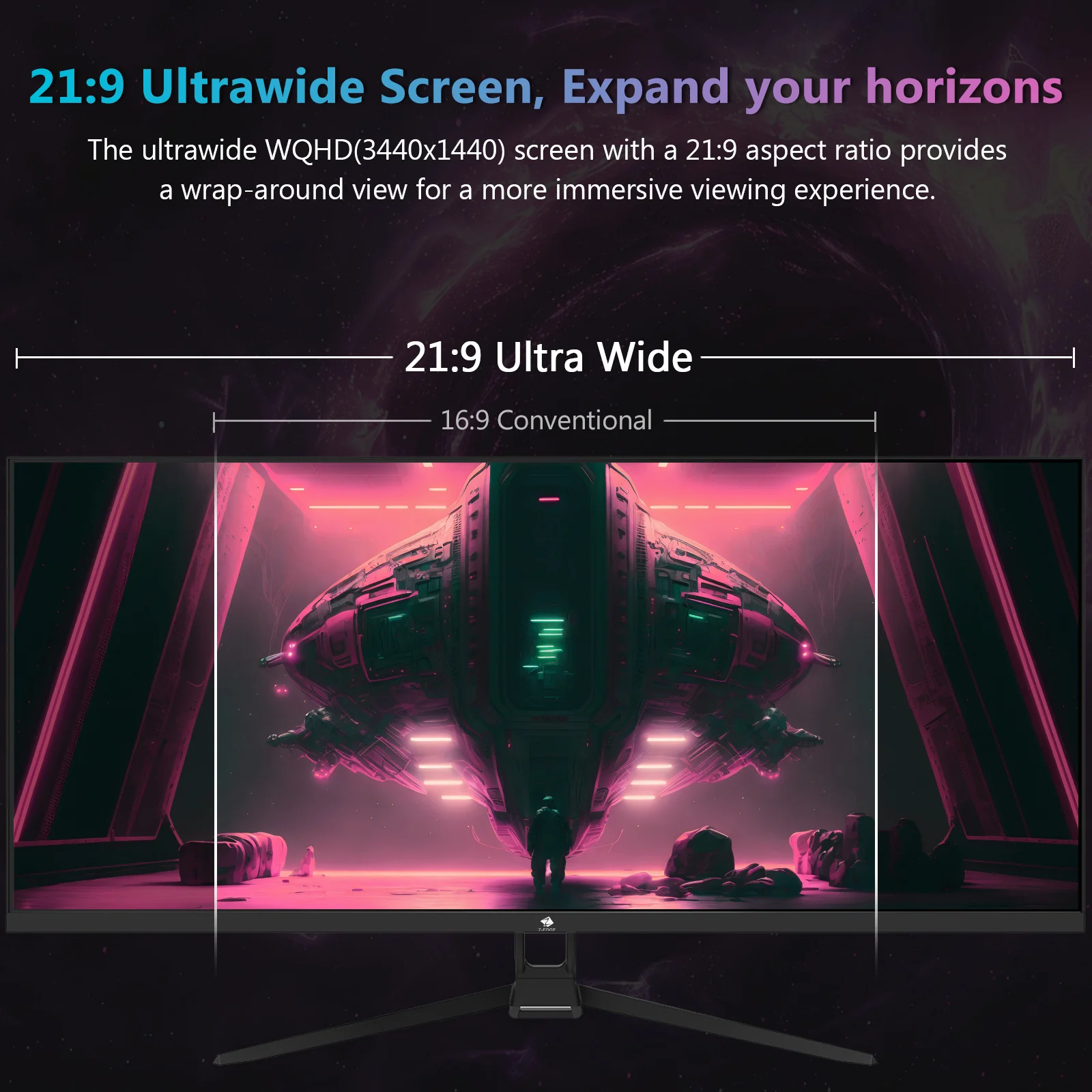 Z-EDGE UG34W 34" 165Hz IPS Ultrawide Gaming Monitor - Image 3