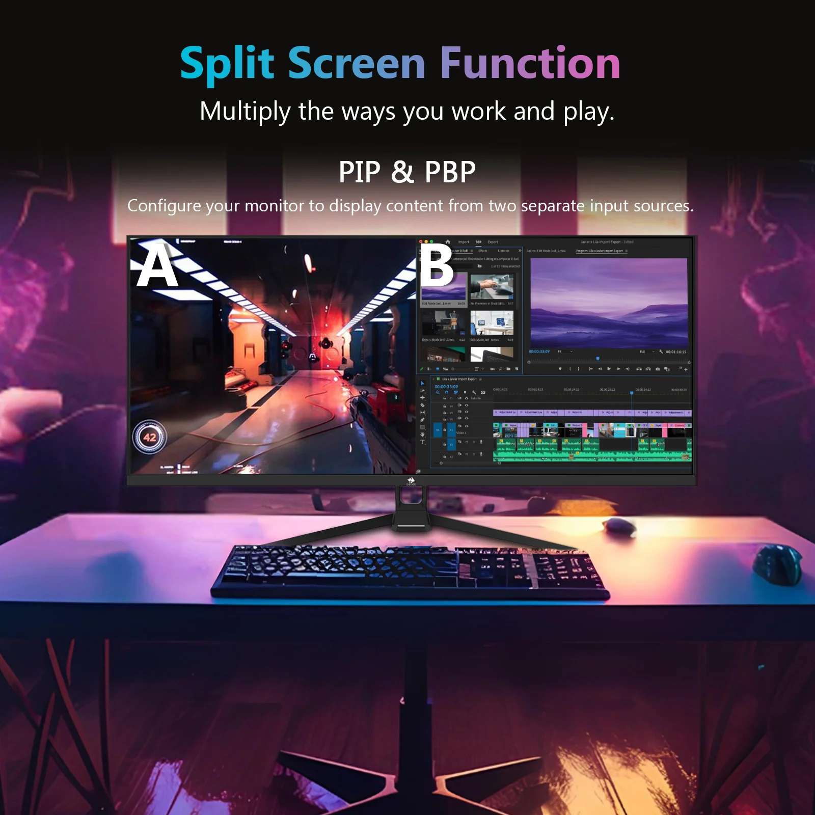 Z-EDGE UG34W 34" 165Hz IPS Ultrawide Gaming Monitor - Image 6