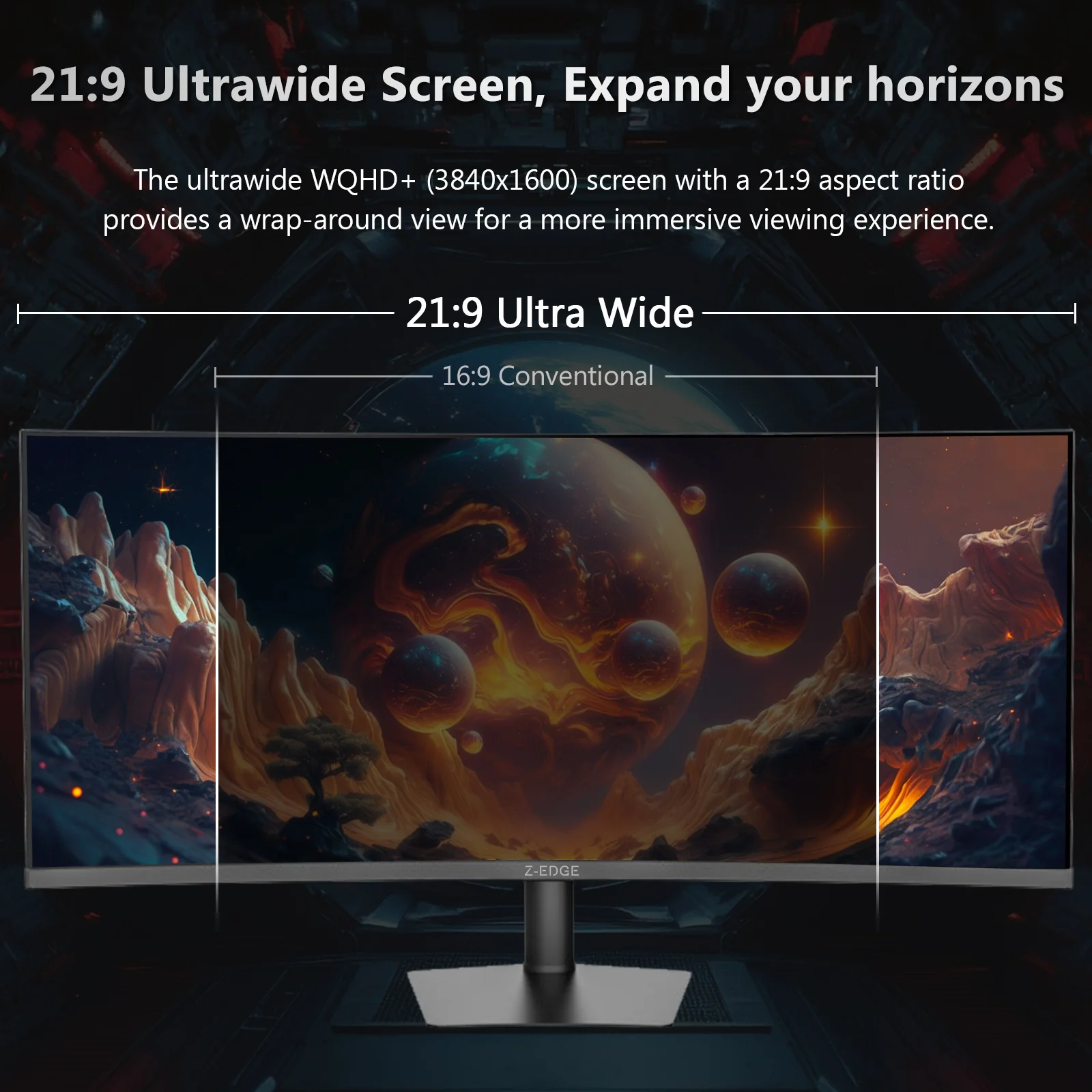 Z-EDGE UG38P 38" 144Hz WQHD+ IPS Curved Gaming Monitor - Image 3