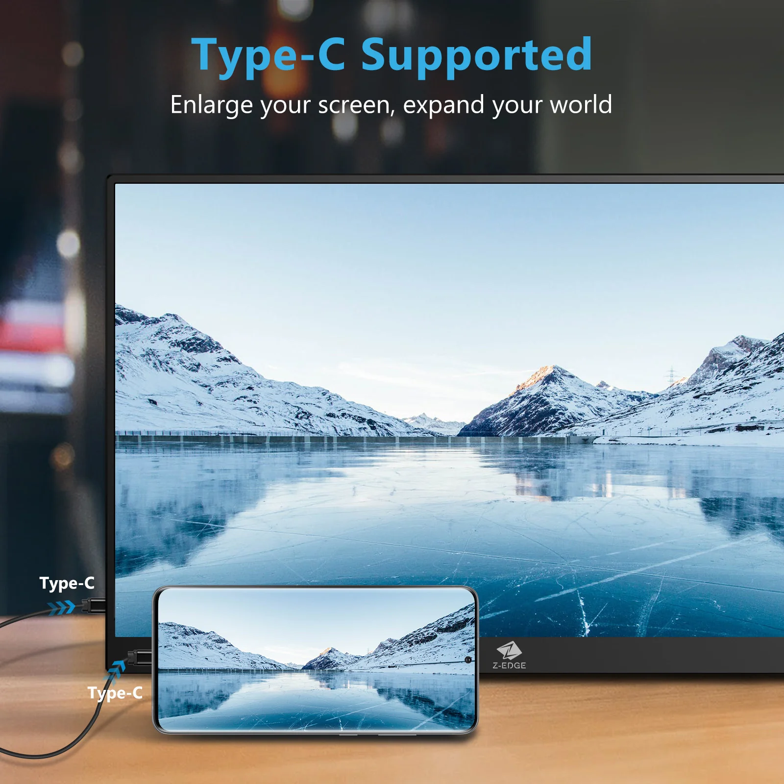 Z-EDGE Ultra1 15.6" FHD 60Hz IPS Portable Monitor USB-C HDMI Included Magnetic Case - Image 3