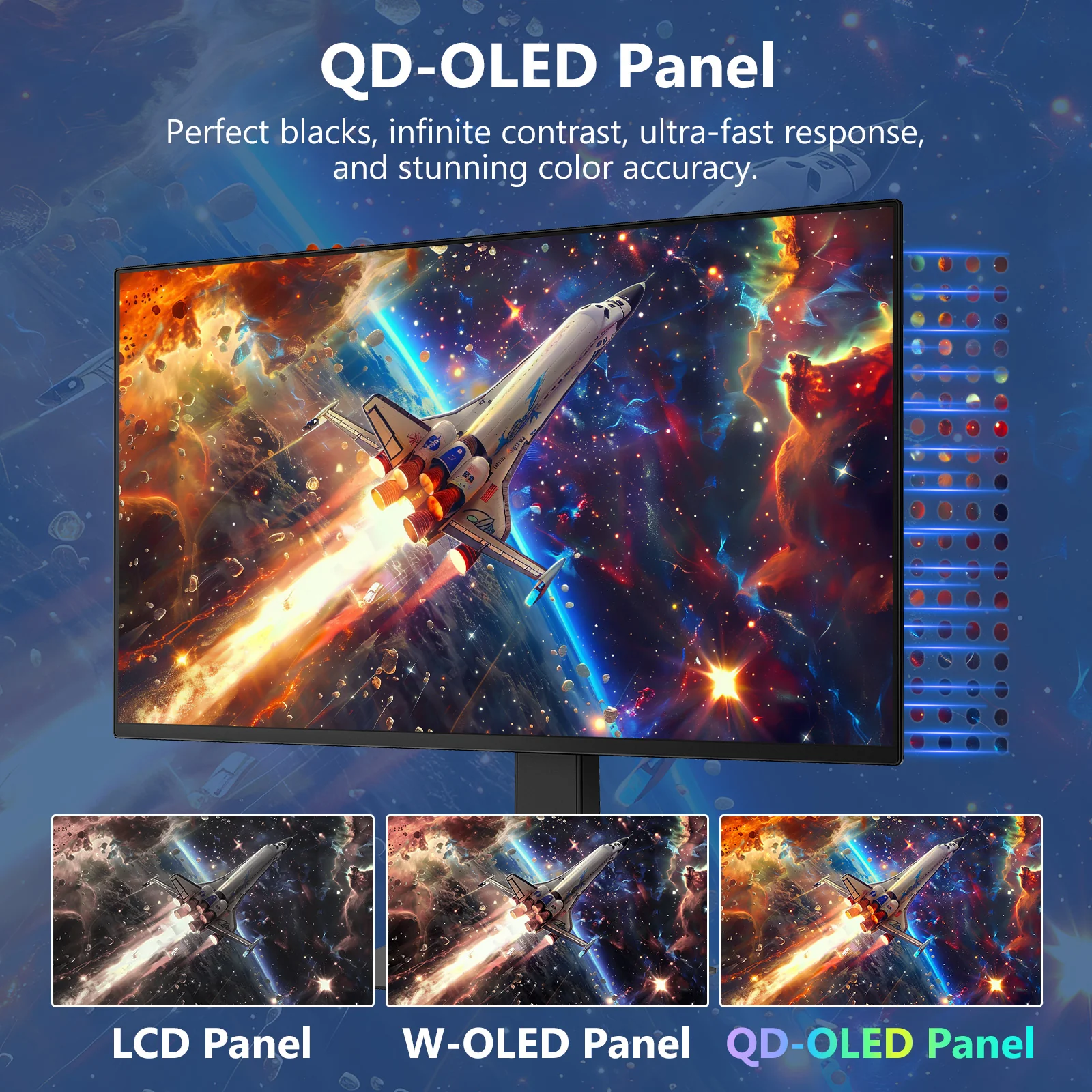 Z-EDGE INFINYX QD-OLED 27" 240Hz QHD 2K Gaming Monitor, 0.03ms GTG Adjustable Stand PIP/PBP 120% sRGB - Image 2
