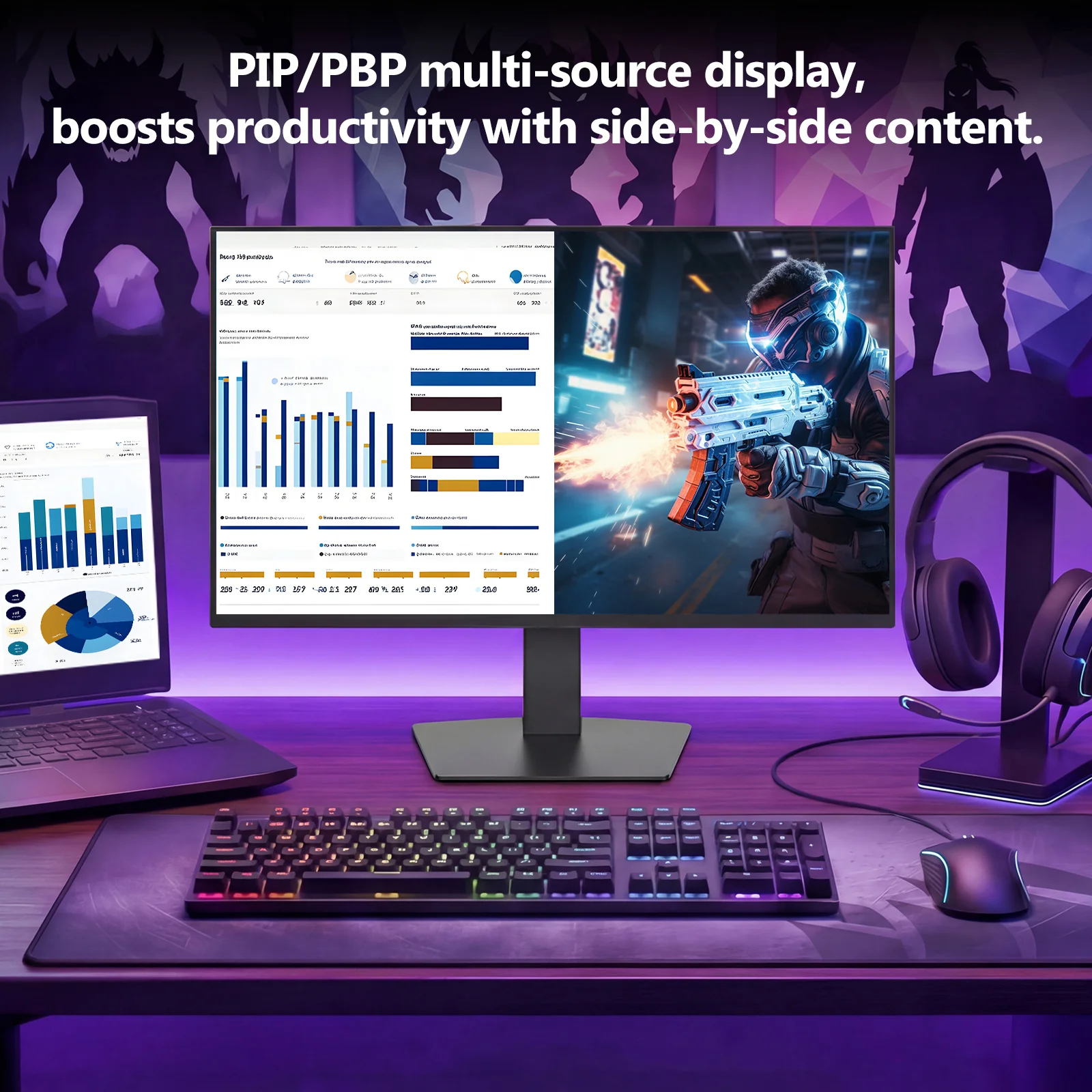 Z-EDGE INFINYX QD-OLED 27" 240Hz QHD 2K Gaming Monitor, 0.03ms GTG Adjustable Stand PIP/PBP 120% sRGB - Image 8