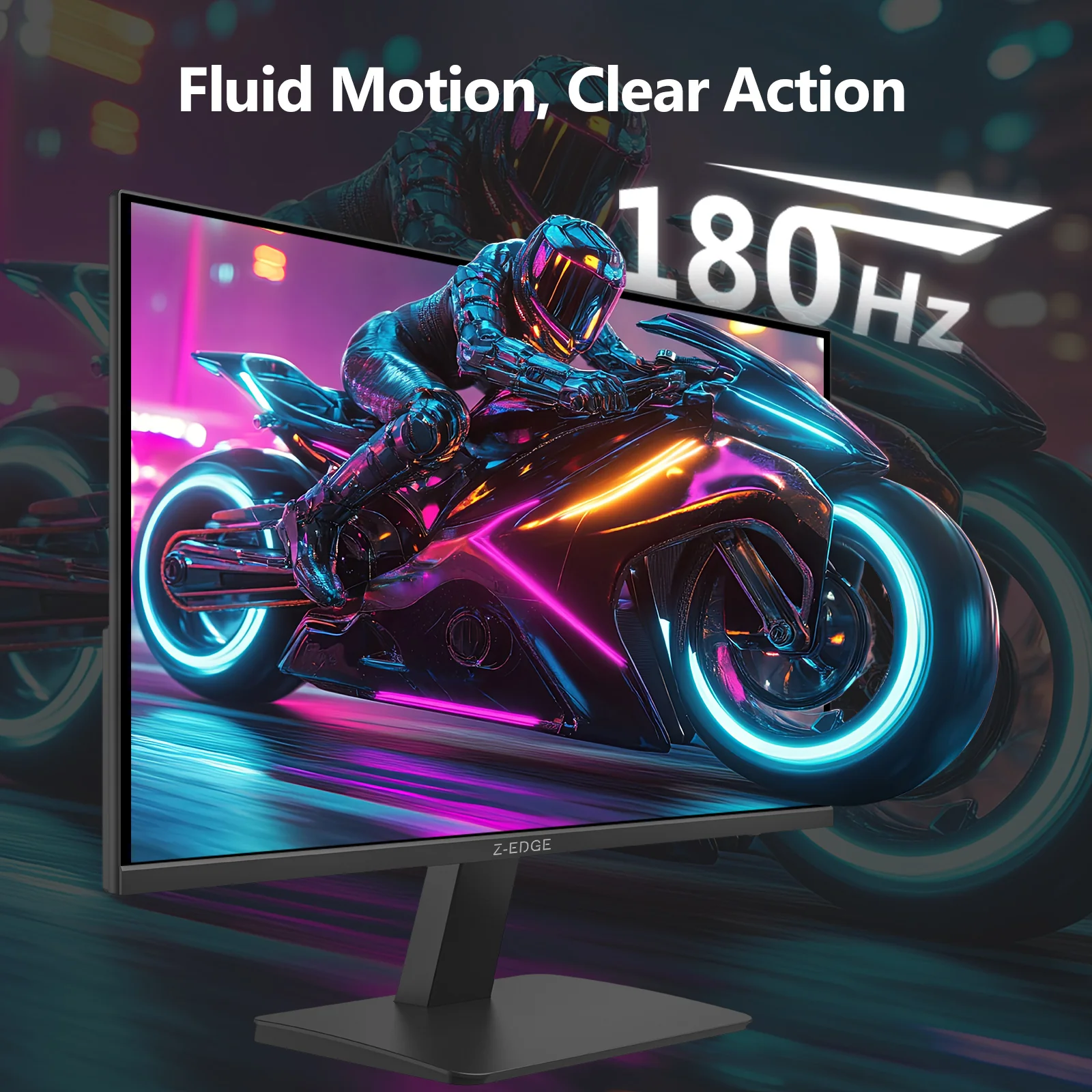 Z-EDGE UG27F 27" 180Hz IPS FHD 1080P LED Gaming Monitor, HDMI(2.0)x1 and DP(1.4)x1 Support HDR FreeSync 1MS Response Time - Image 2
