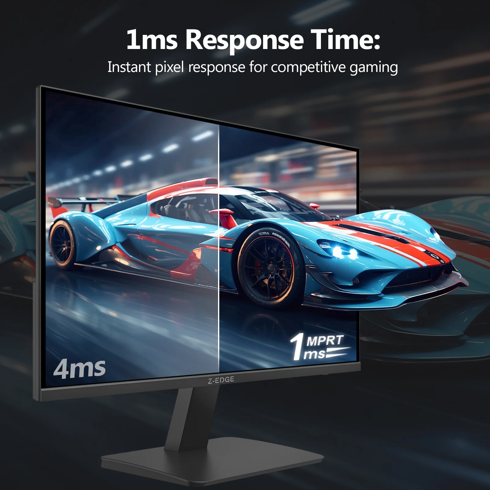 Z-EDGE UG27F 27" 180Hz IPS FHD 1080P LED Gaming Monitor, HDMI(2.0)x1 and DP(1.4)x1 Support HDR FreeSync 1MS Response Time - Image 3