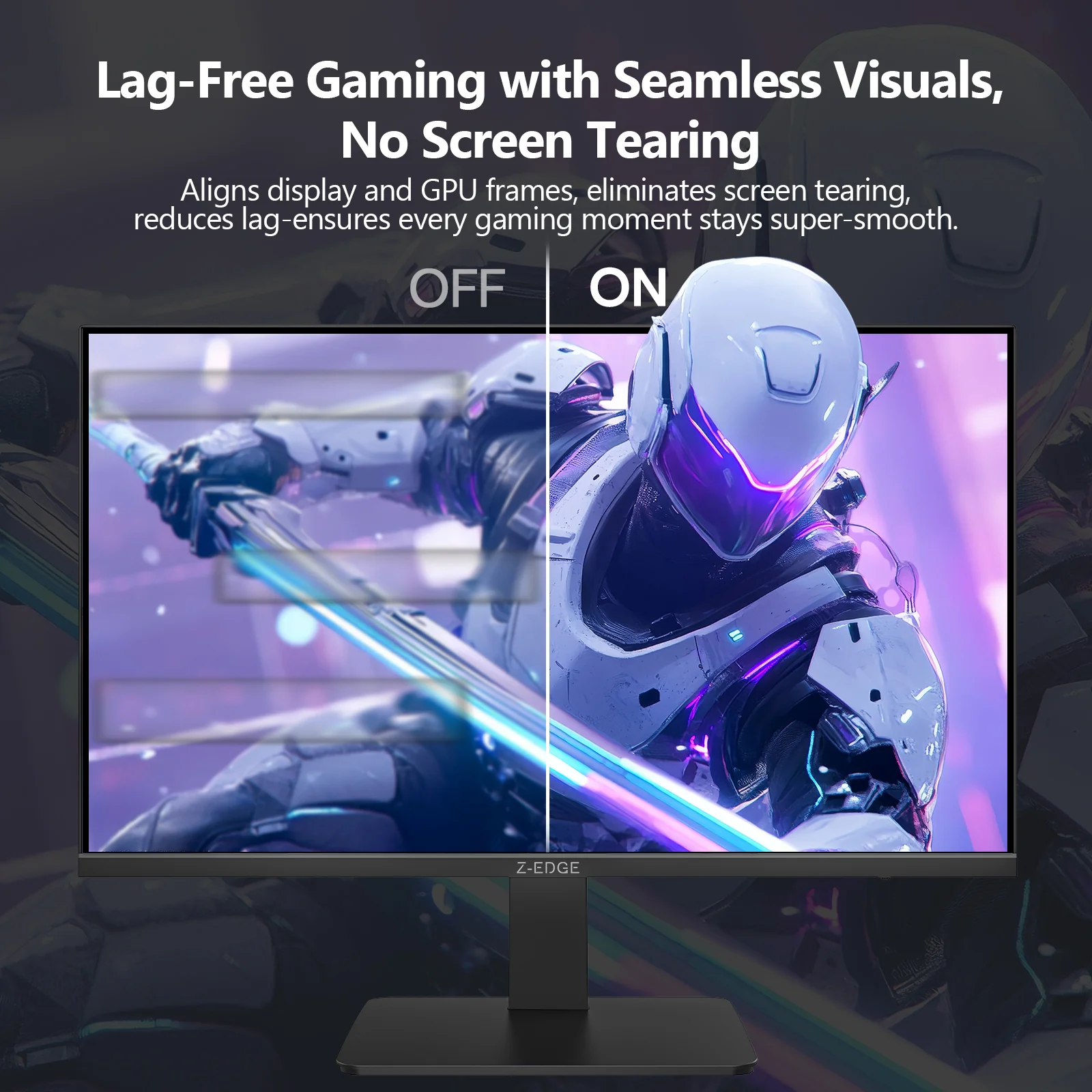 Z-EDGE UG27F 27" 180Hz IPS FHD 1080P LED Gaming Monitor, HDMI(2.0)x1 and DP(1.4)x1 Support HDR FreeSync 1MS Response Time - Image 6