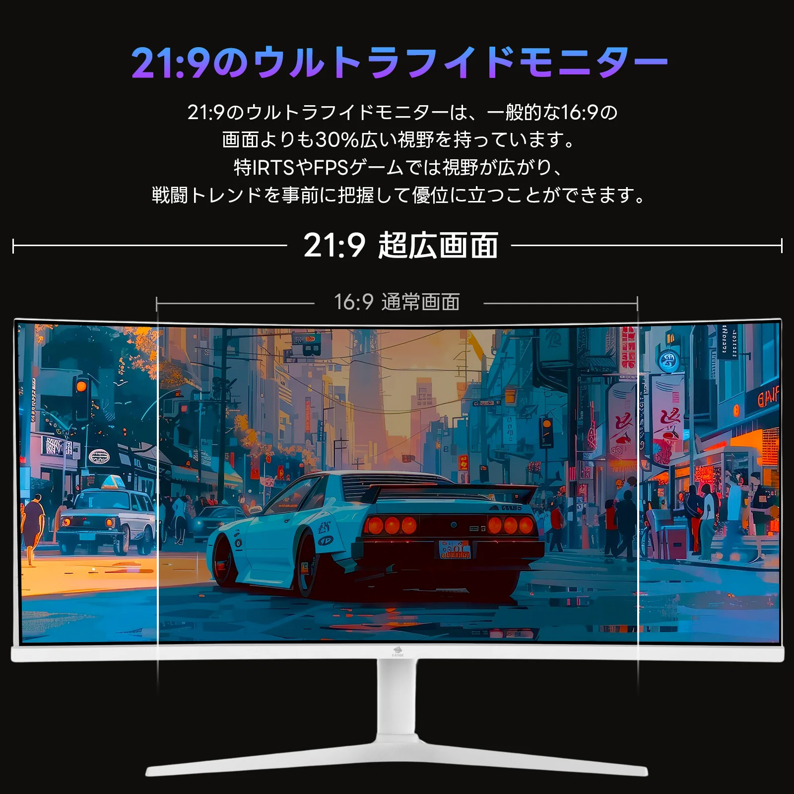 Z-Edge UG34I-White 34" 165Hz IPS Ultrawide Gaming Monitor - Image 4