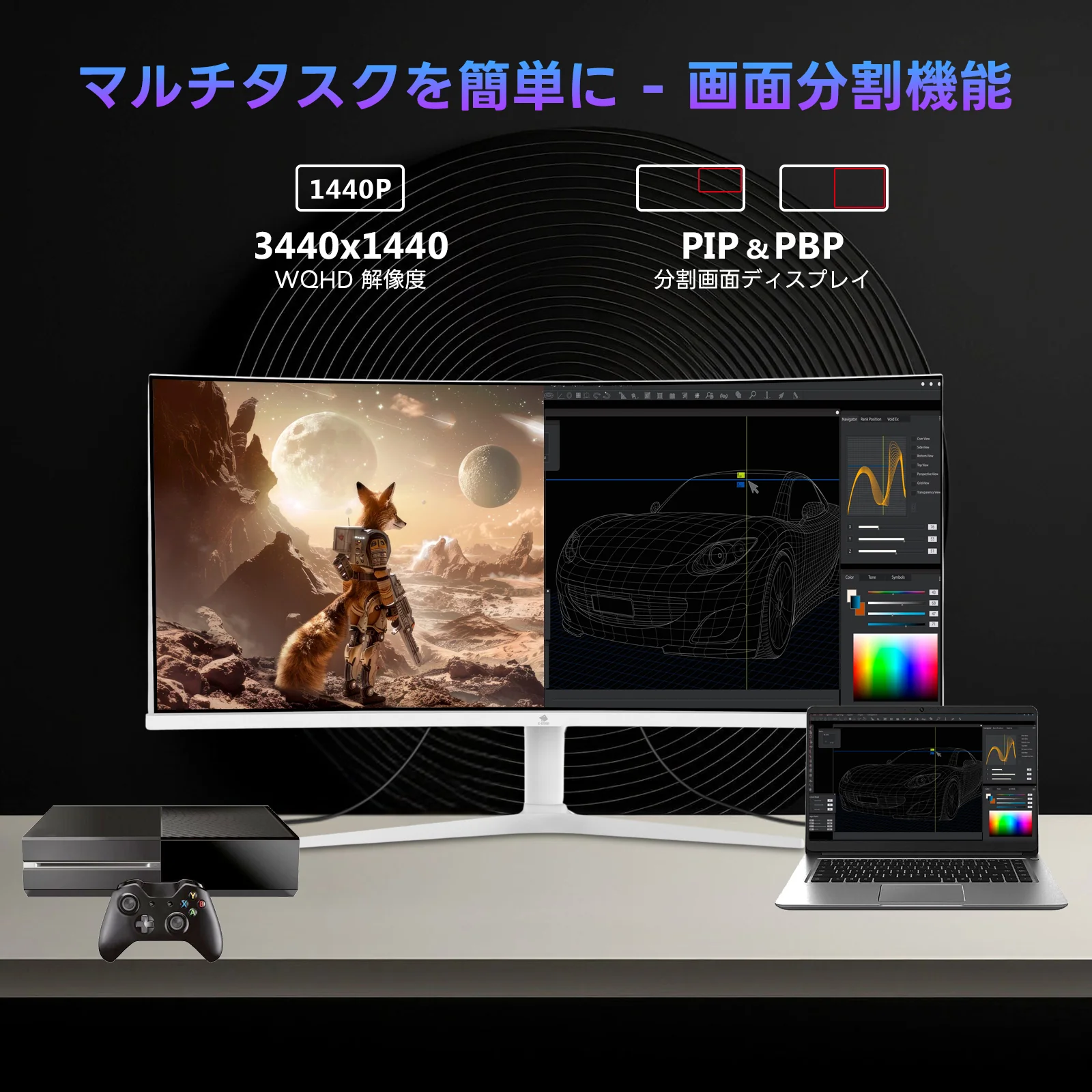 Z-Edge UG34I-White 34" 165Hz IPS Ultrawide Gaming Monitor - Image 6