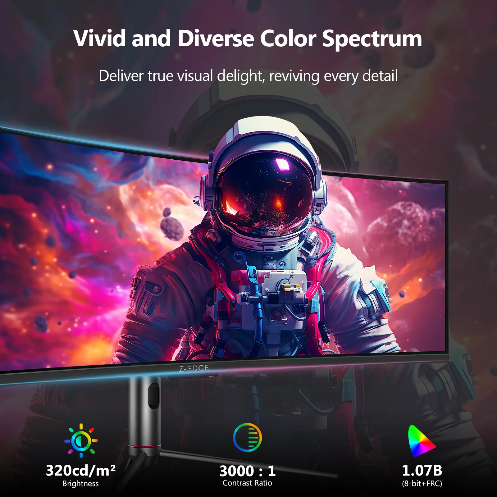 Z-EDGE UG49P 49" 240Hz DQHD Curved 1800R LED Gaming Monitor, 1MS 32:9 5120x1440 HDR Sync PIP/PBP Game Screen - Image 8