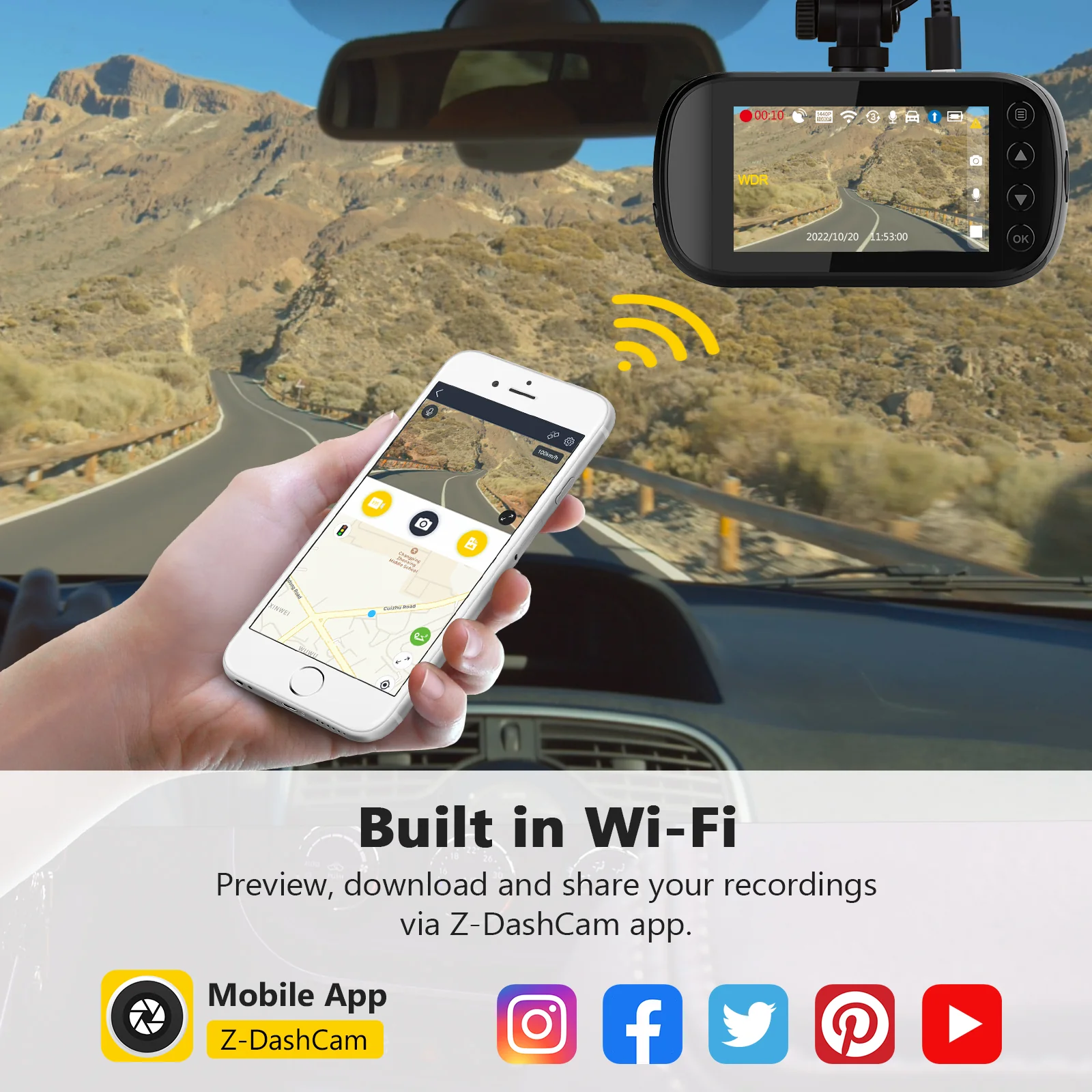 Z-EDGE Z3D 4K + 1080P Dual Dash Cam - Image 9
