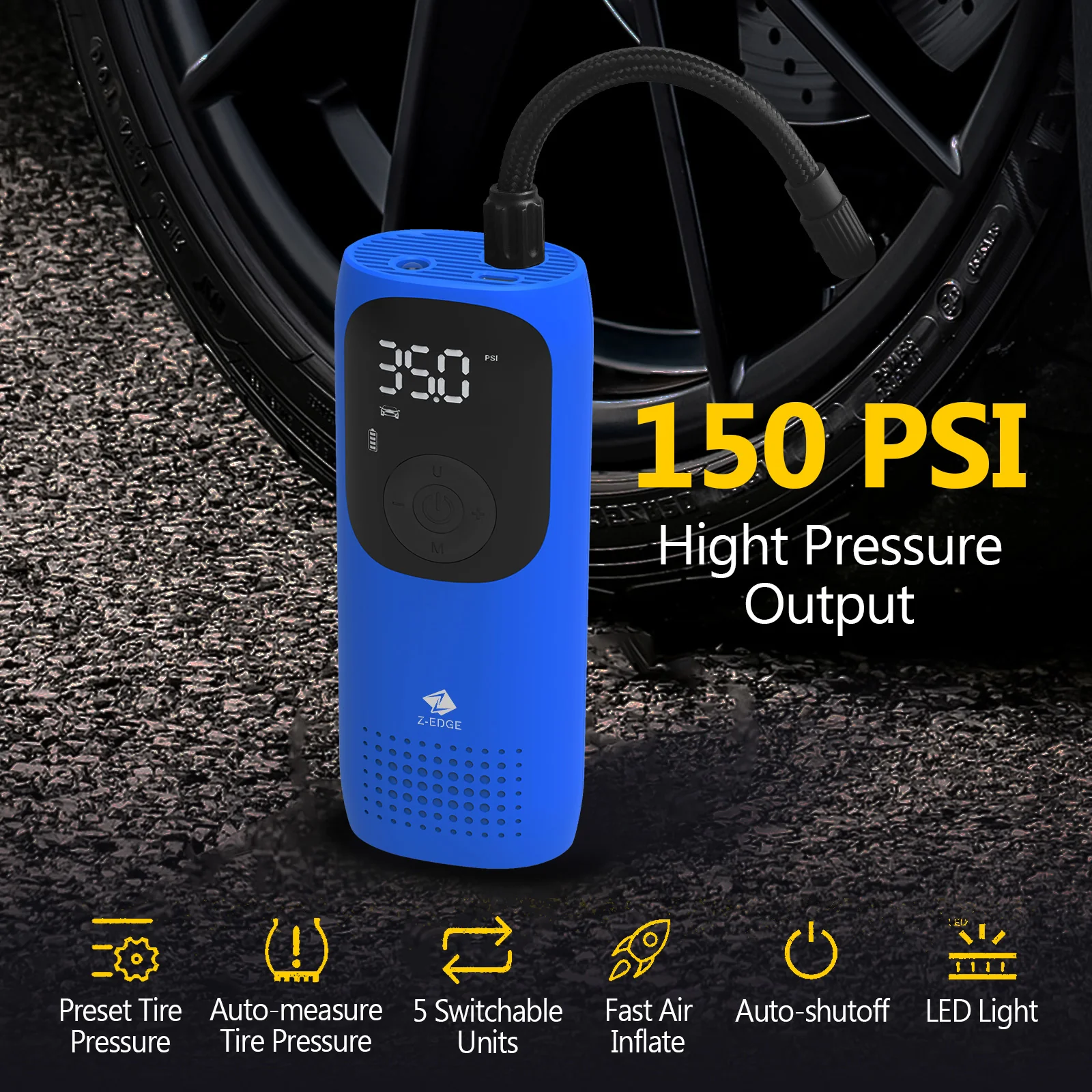 ZAI02 Portable 150PSI Air Inflator with Digital Display - Image 6