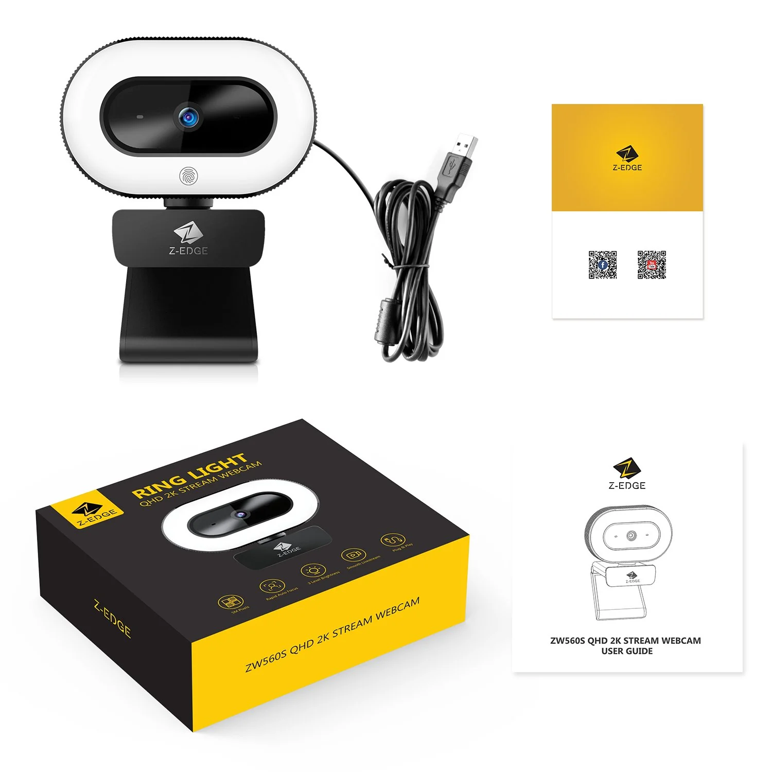 ZW560S Ring Light QHD 2K Stream Webcam 5.0 Mega pixels - Image 9
